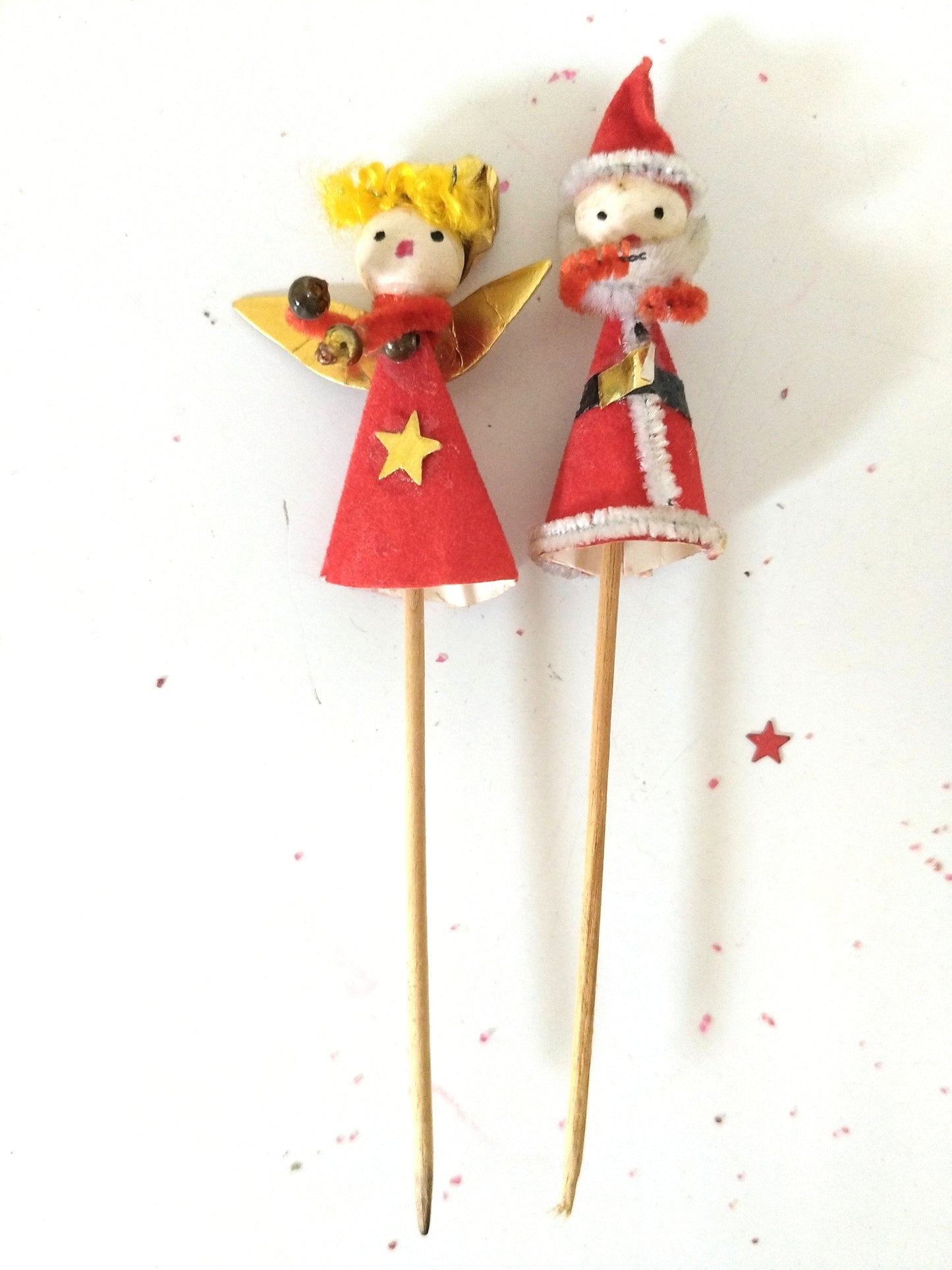 2 anciennes piques décoratives de Noël (4 duos disponibles)