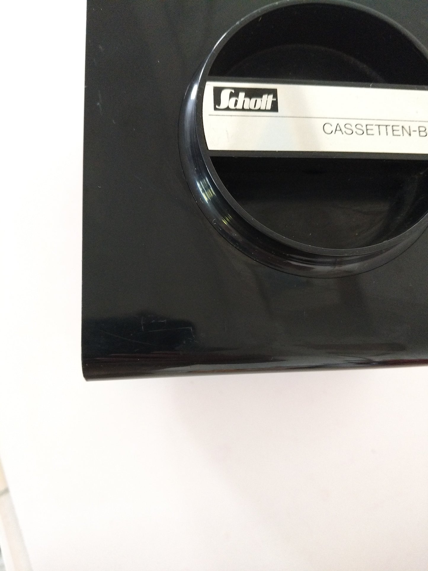 "Cassettes bar"/ carrousel à cassettes/ range-cassettes audio Schott en plastique