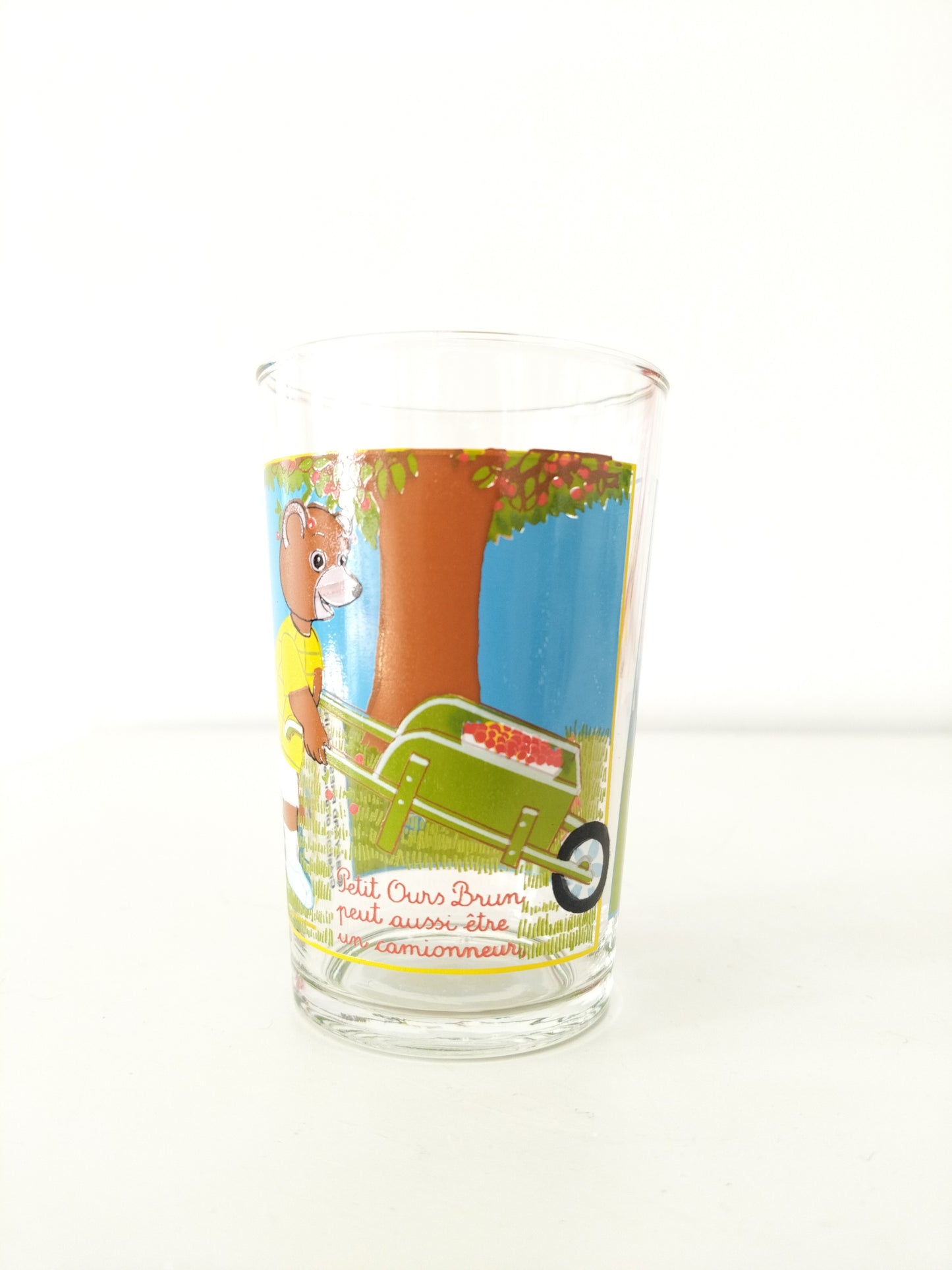 Verre Petit Ours Brun publicitaire Pomme d'Api 1988 et 1999 au choix - cetaitmieuxavant