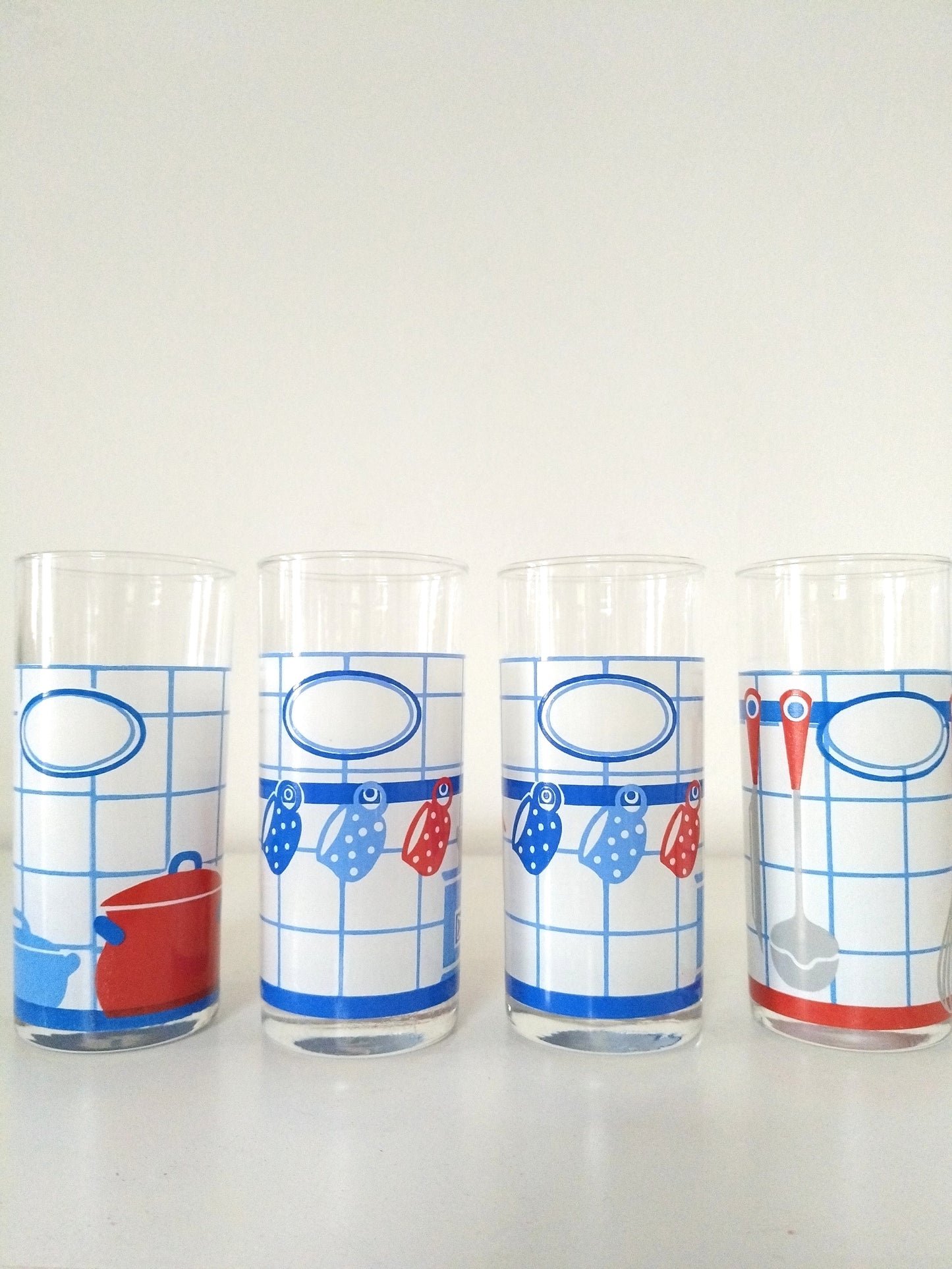 Ensemble de 4 verres décor kitchen