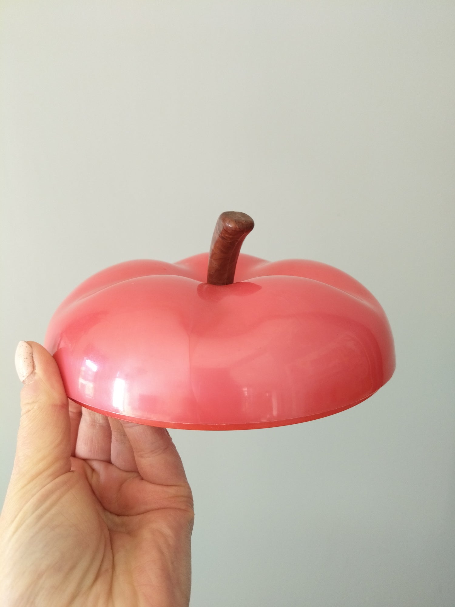 Boîte pomme en plastique framboise nacré - cetaitmieuxavant