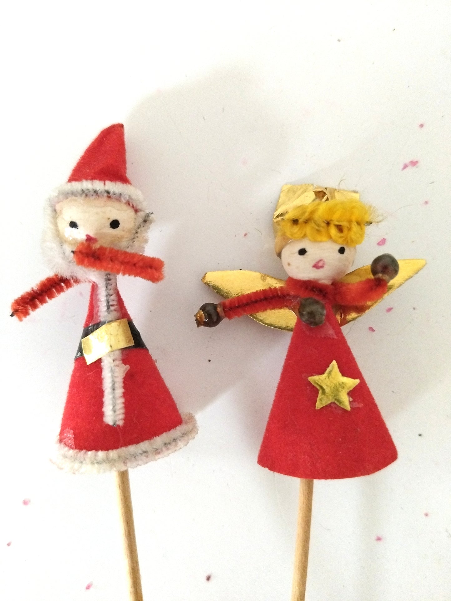 2 anciennes piques décoratives de Noël (4 duos disponibles)