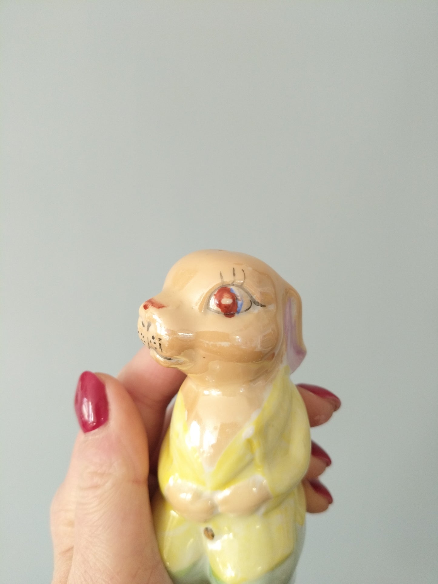 Salière ou poivrière lapine en céramique émaillée nacrée - cetaitmieuxavant