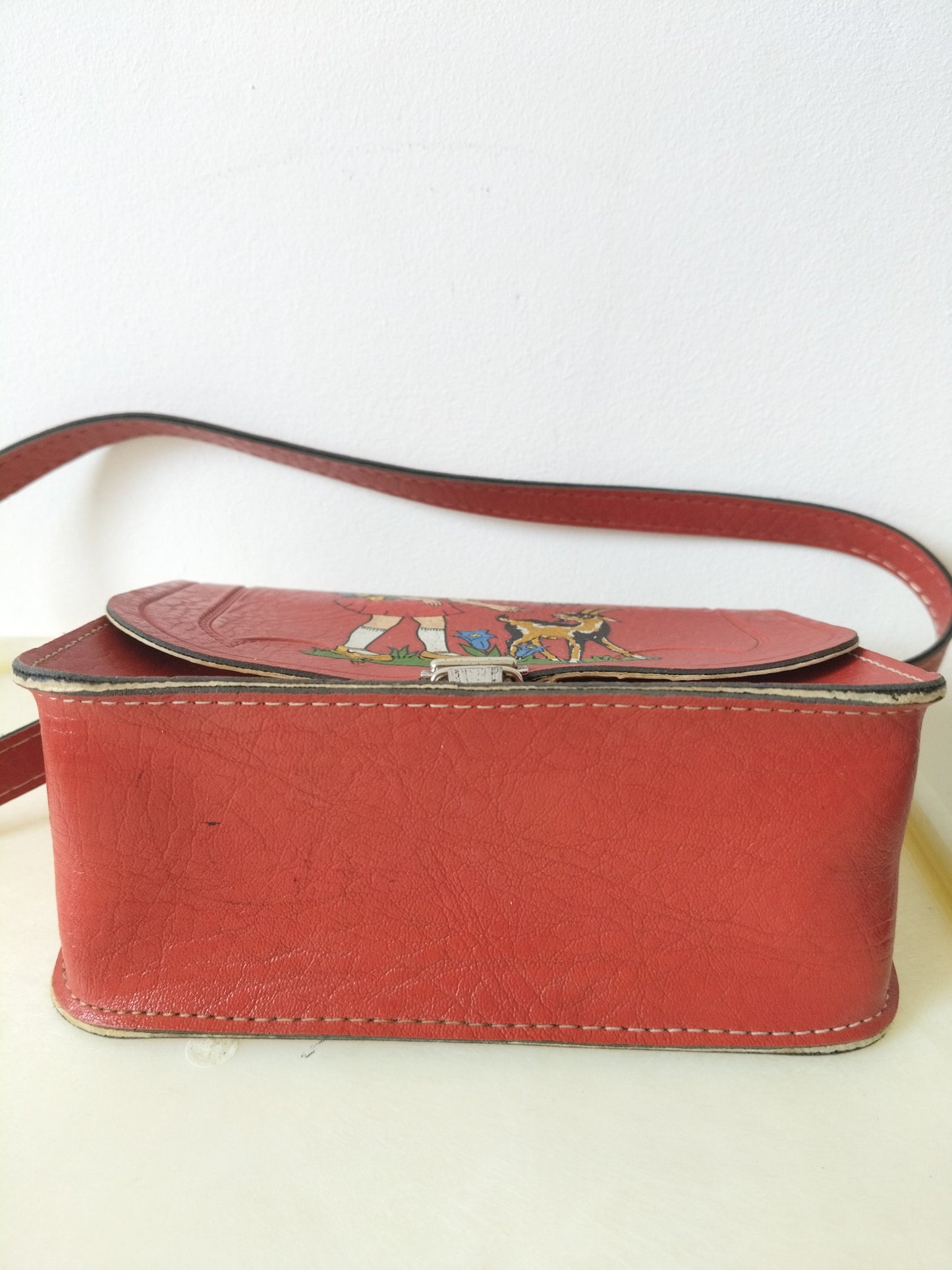 Petit sac bandoulière simili cuir 60's