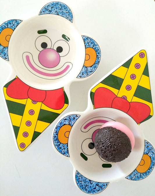 2 coupes à glace clown en céramique