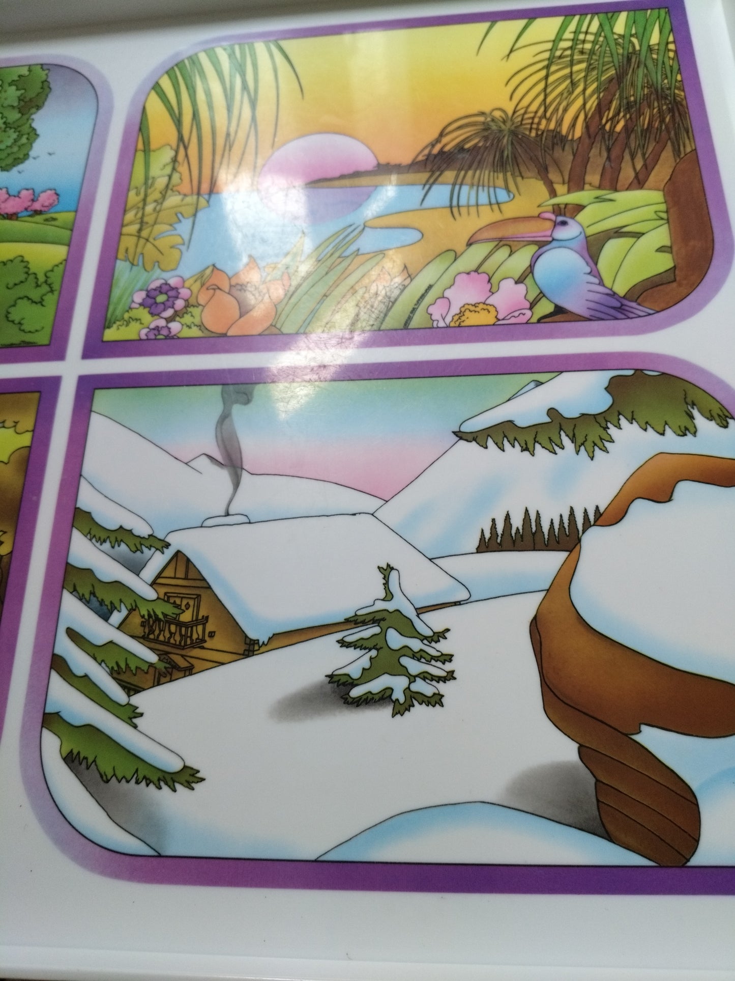 Plateau "les quatre saisons" en plastique par Tupperware 80's