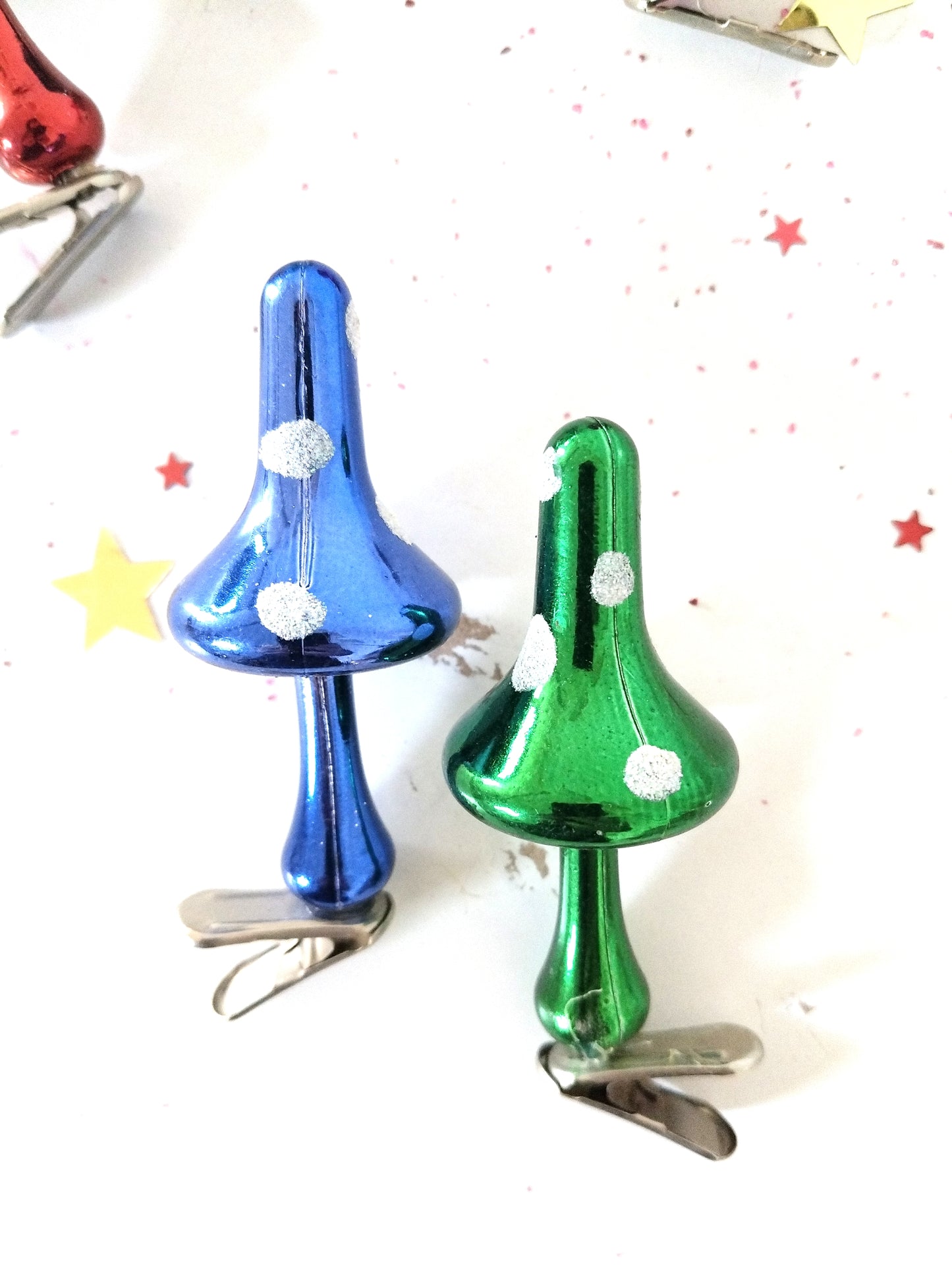 Ensemble de 5 champignons de Noël à pinces