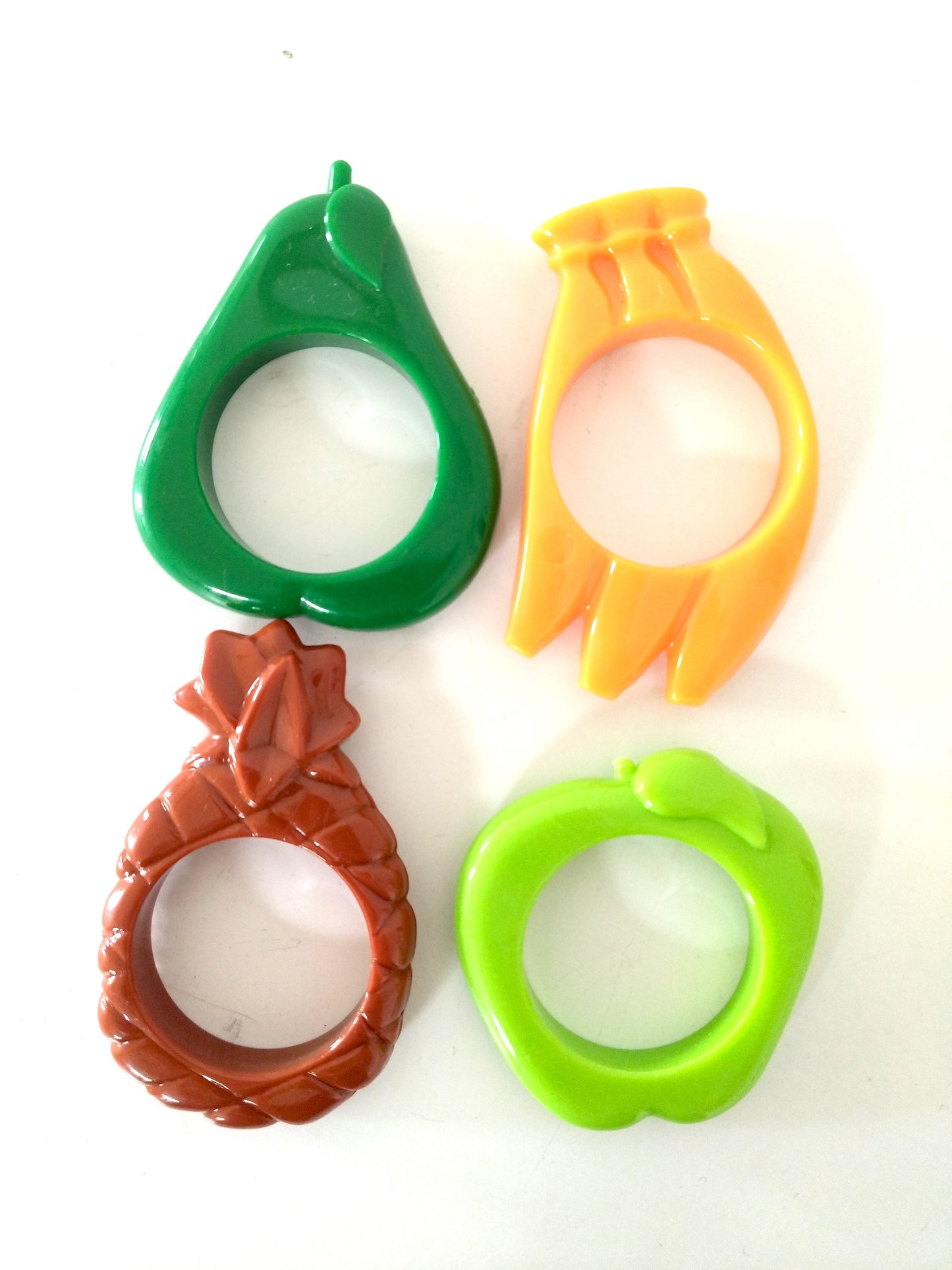 Ensemble de 4 ronds de serviette en plastique publicitaires Danone