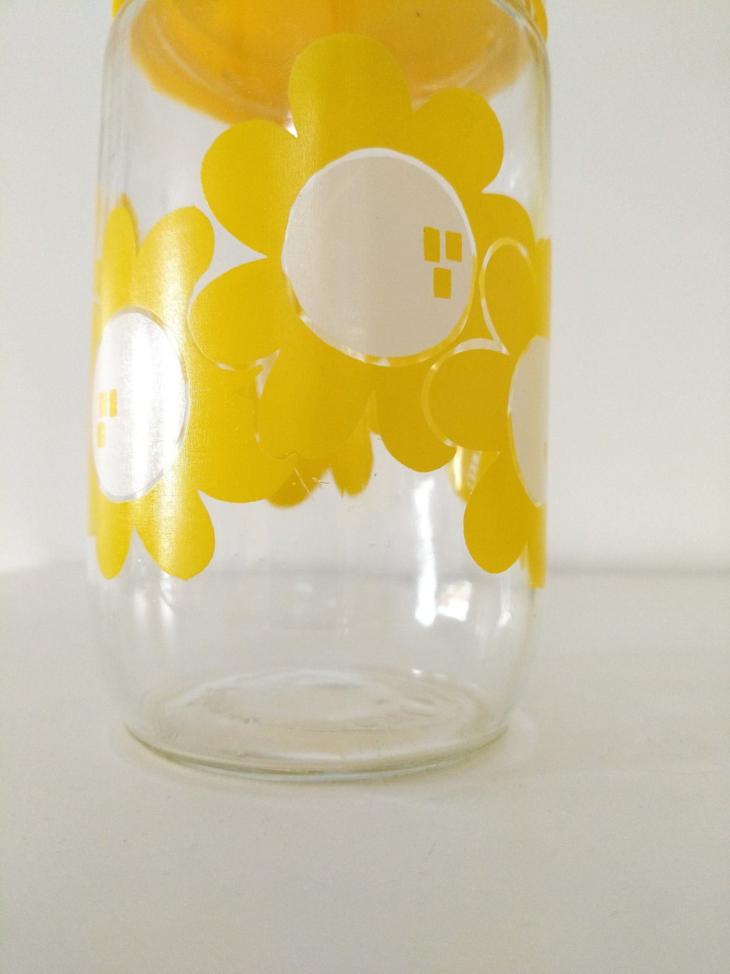 Pot bocal Henkel fleurs jaunes