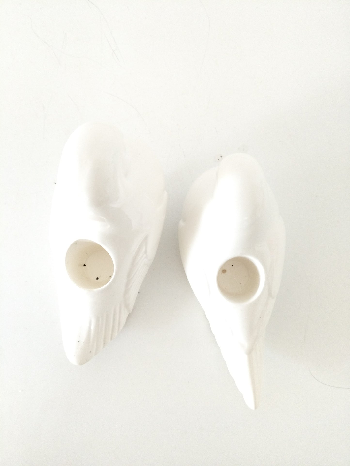 Duo de bougeoirs colombe en céramique