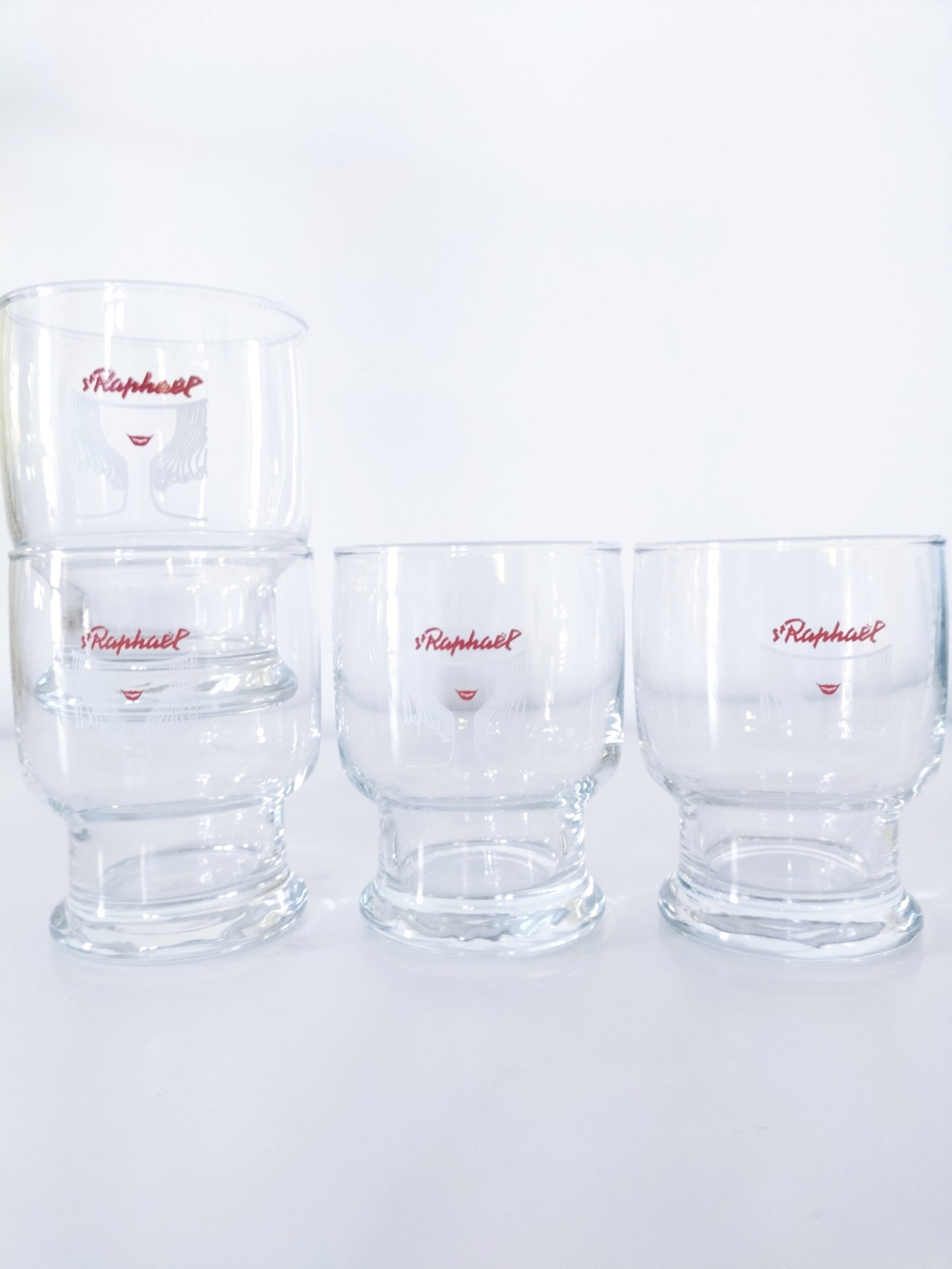 Ensemble de 4 verres publicitaires St Raphaël