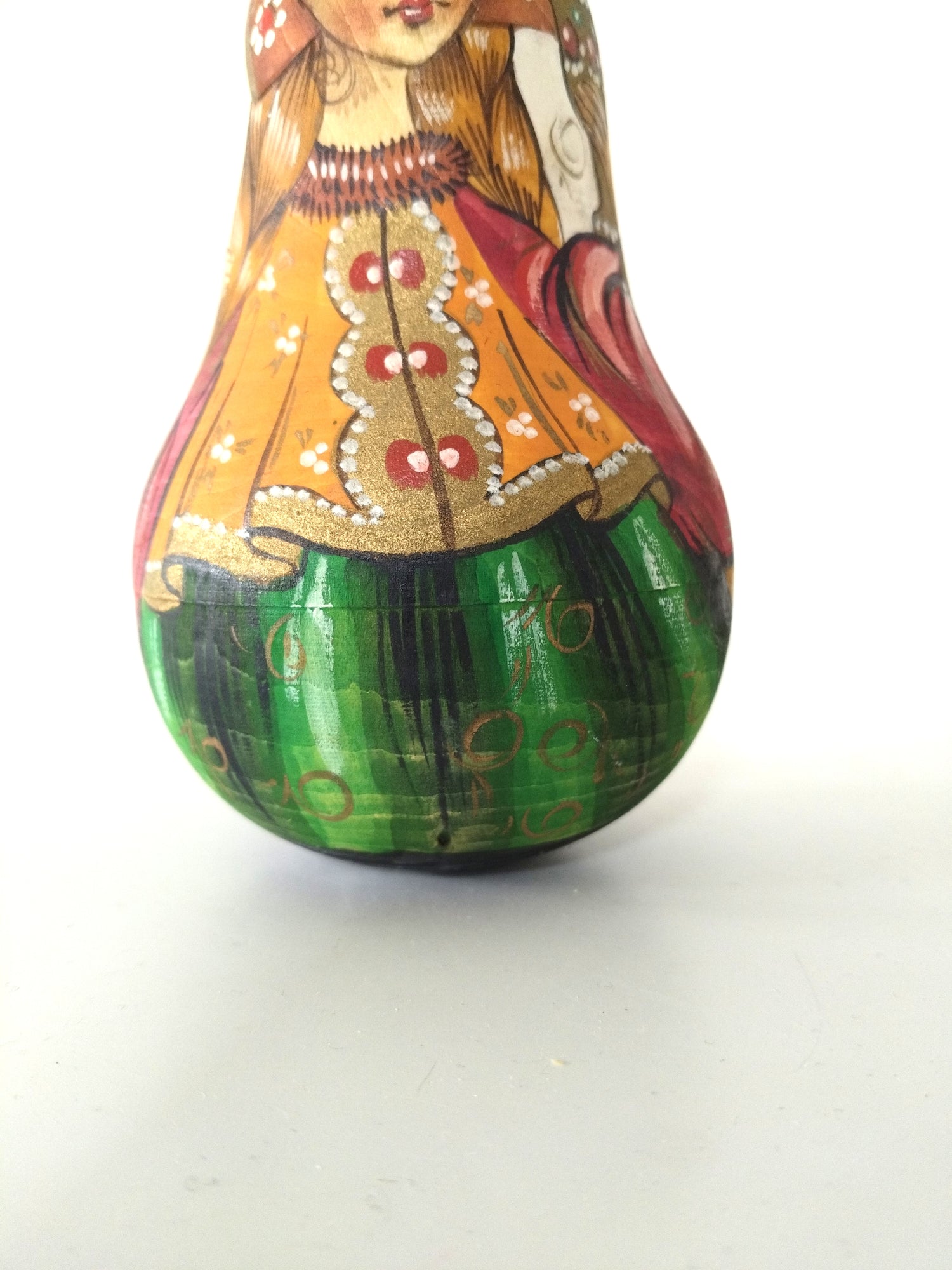 Grande poupée russe/ matriochka culbuto grelot artisanale en bois 1995 au choix - cetaitmieuxavant