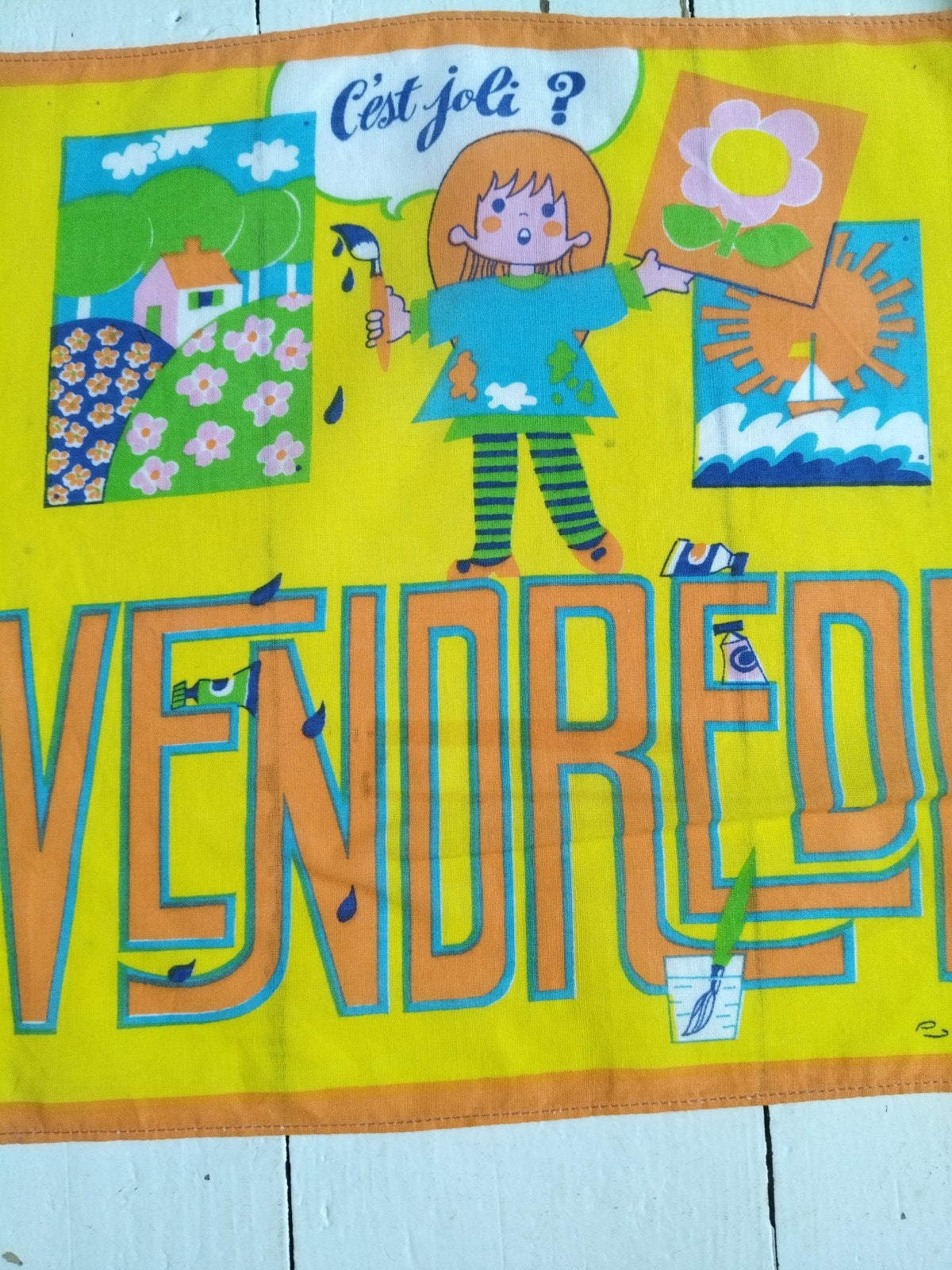 Ensemble de 7 mouchoirs/ semainier pour enfants