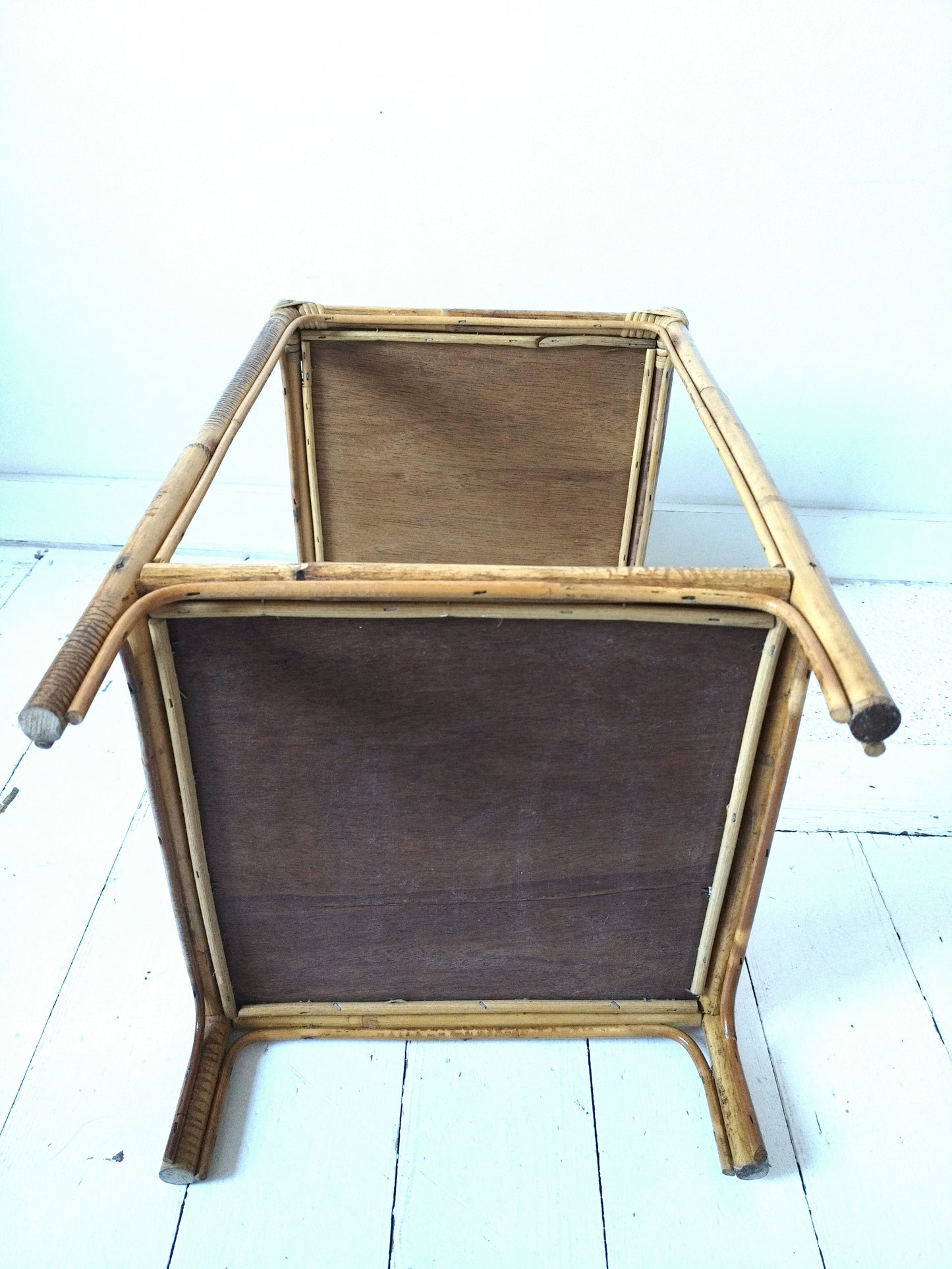 Étagère/ chevet vintage osier et rotin