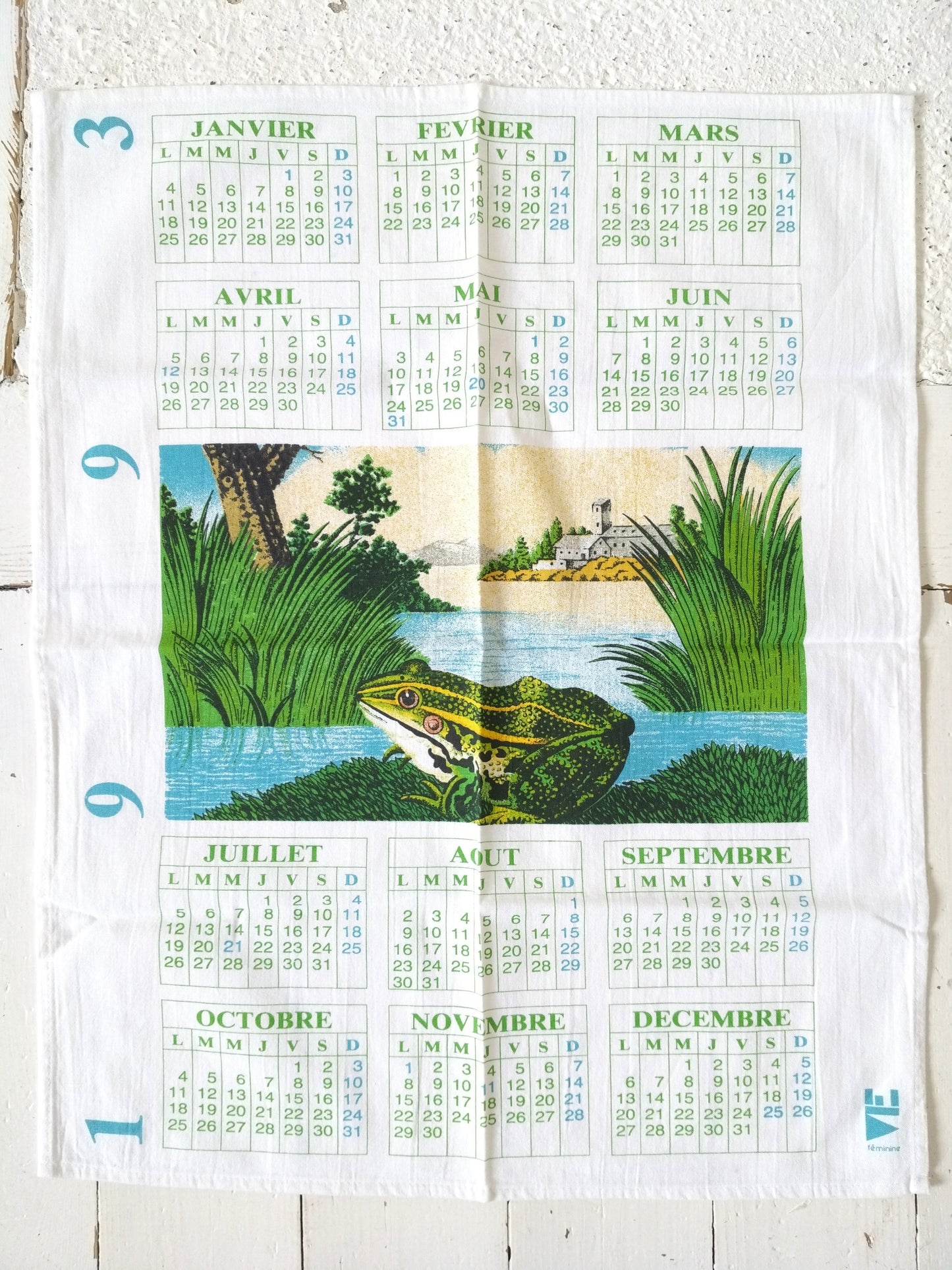 Torchon calendrier 1993 Vie Féminine