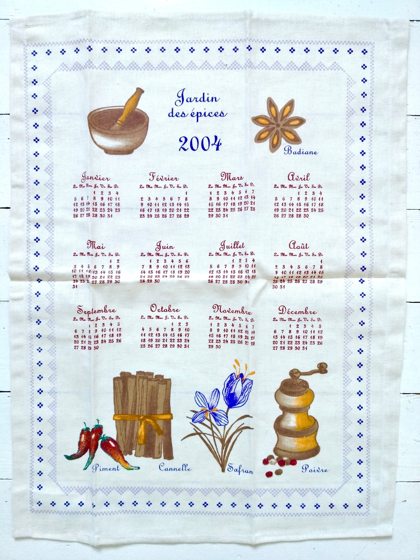Torchon de cuisine calendrier 2004 Carré d'Azur - cetaitmieuxavant