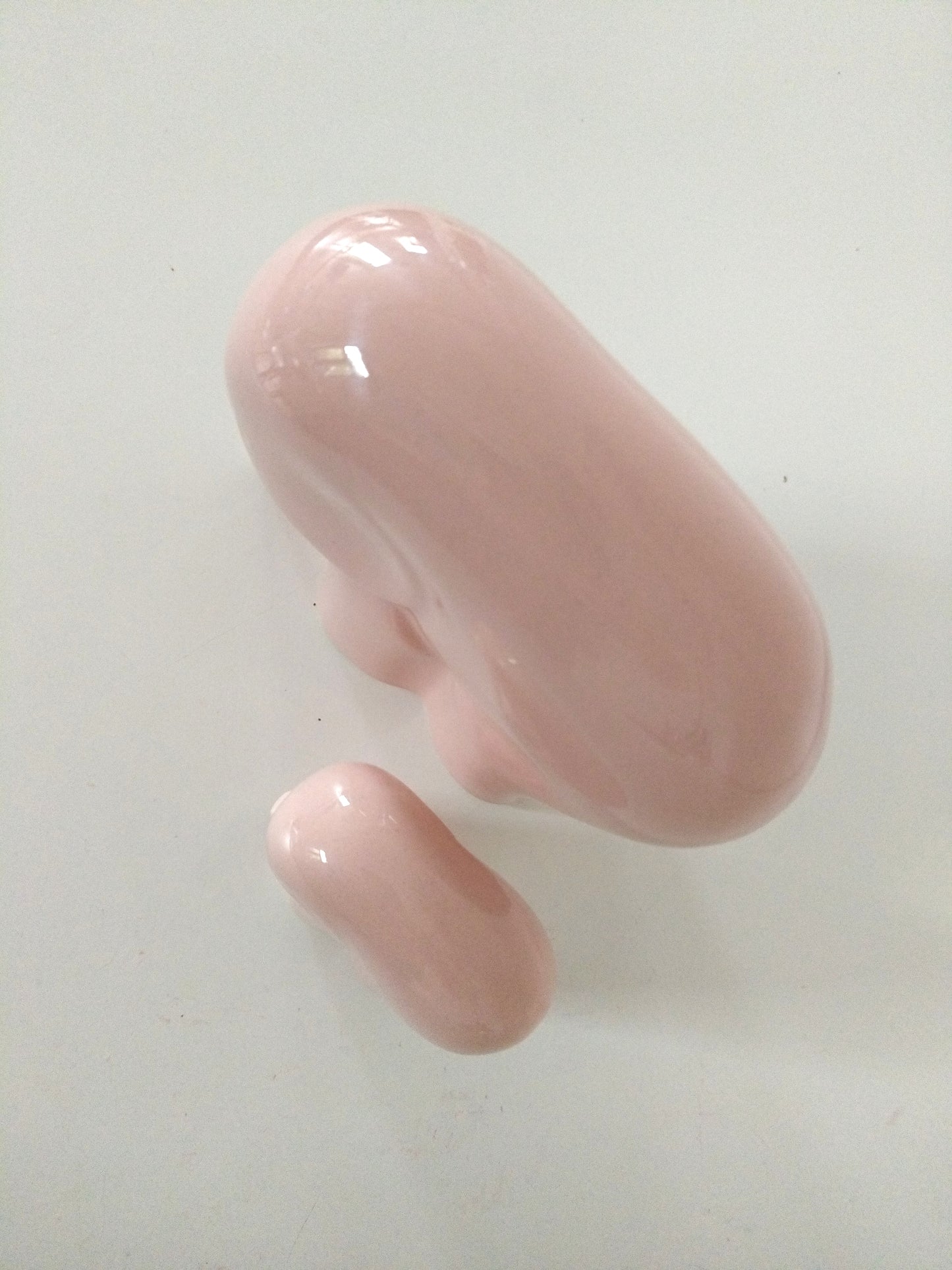 Ensemble de 2 éléphants en céramique émaillée rose