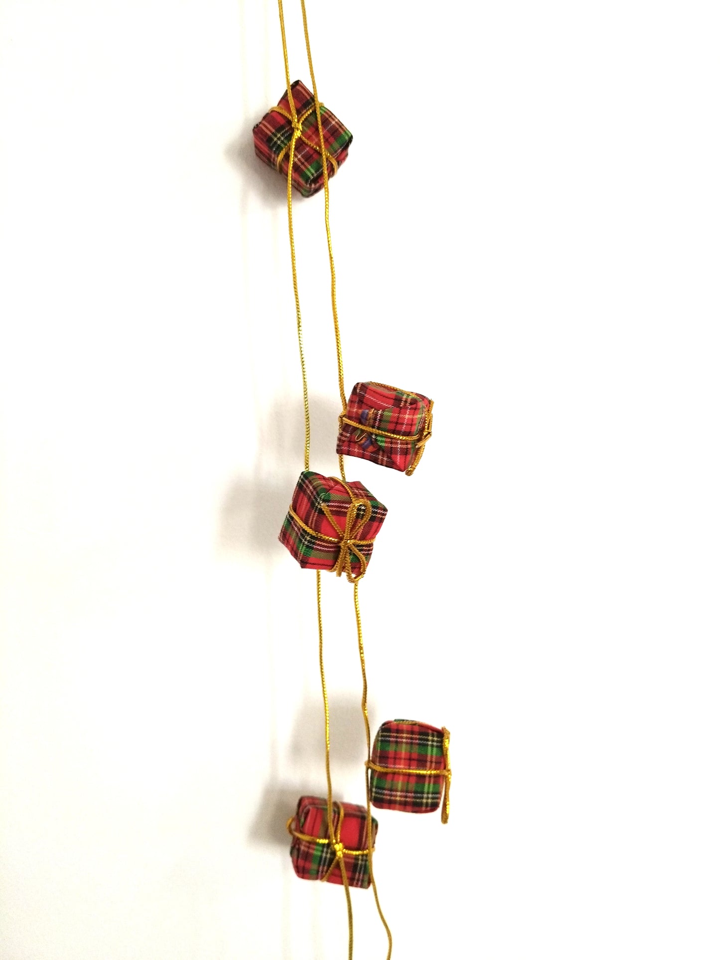 Guirlande de Noël cadeaux tissu tartan/ écossais