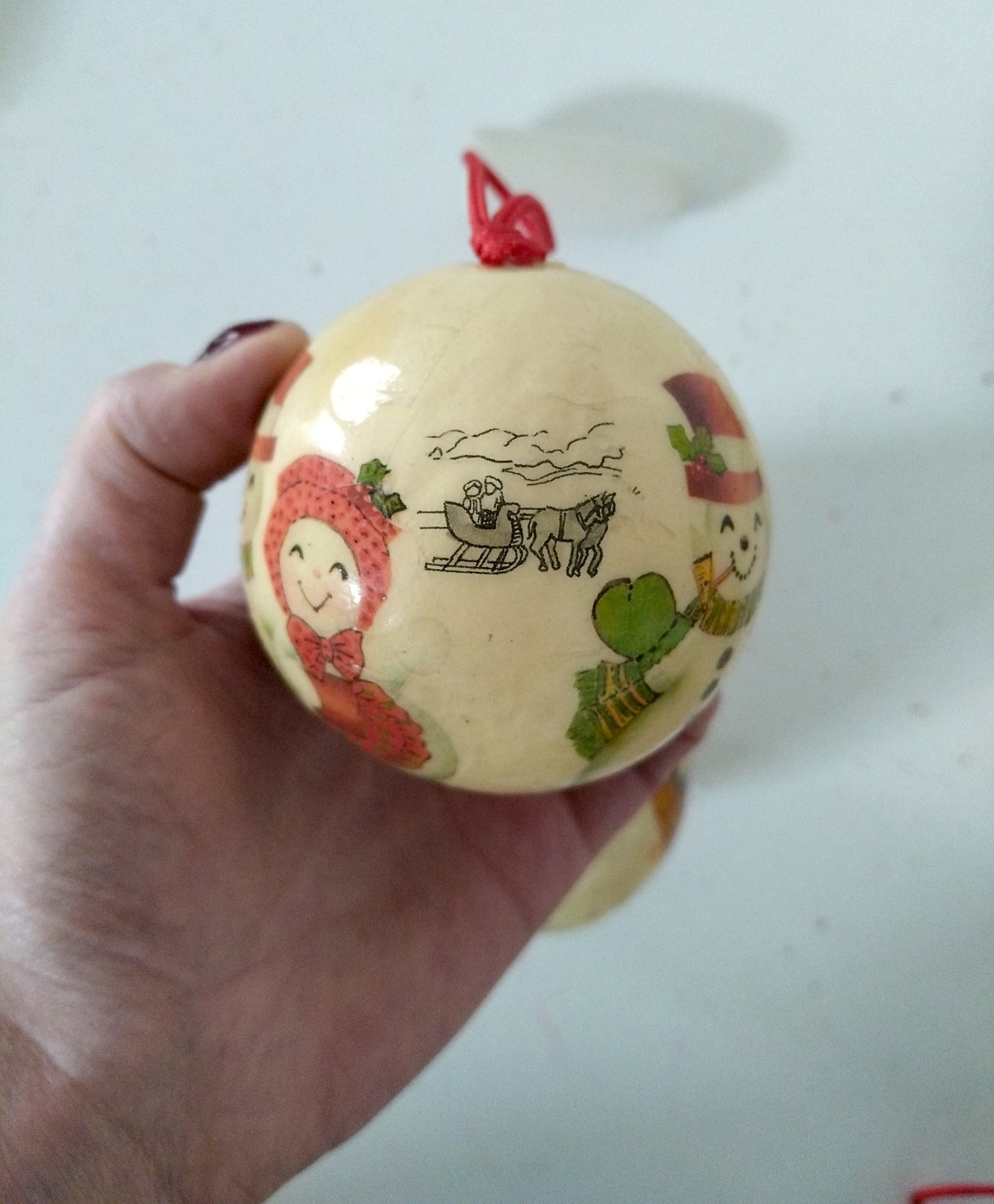 3 boules de Noël plastique papier mâché