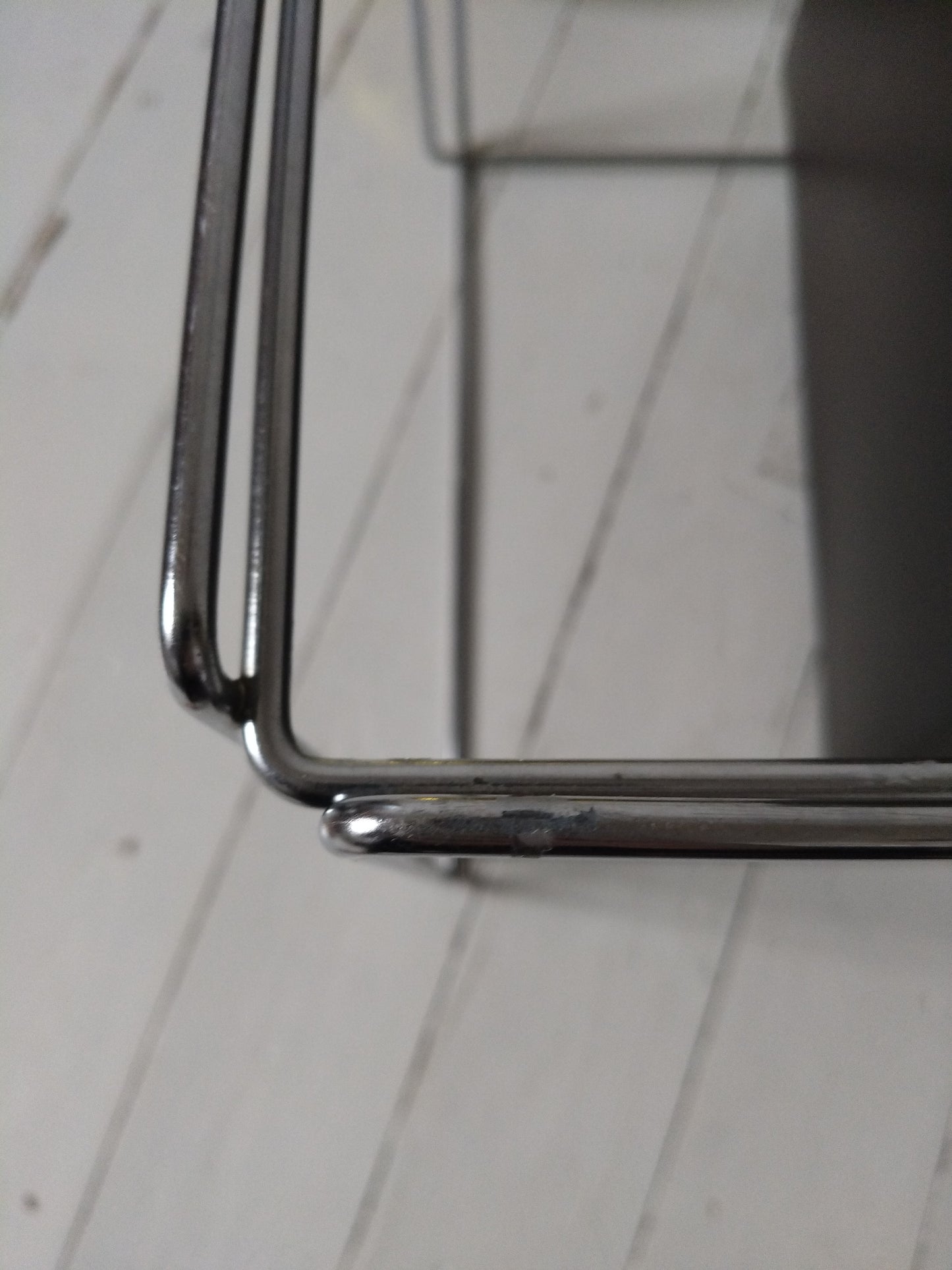 Porte-revues/ range-documents/ vinyles métal et simili cuir par Max Sauze pour Isocèle 70's