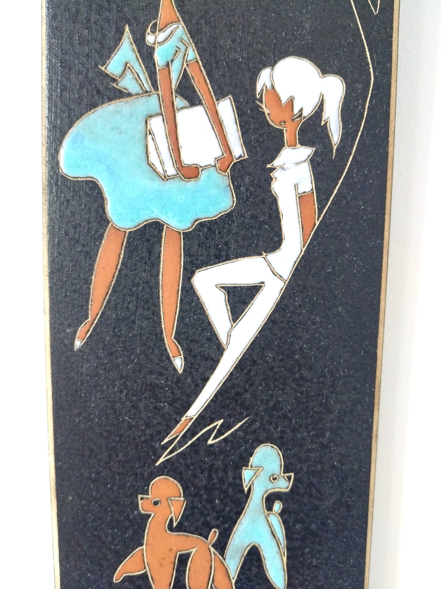 Plaque murale artisanale en céramique Ruscha West Germany 734 - 1 - cetaitmieuxavant