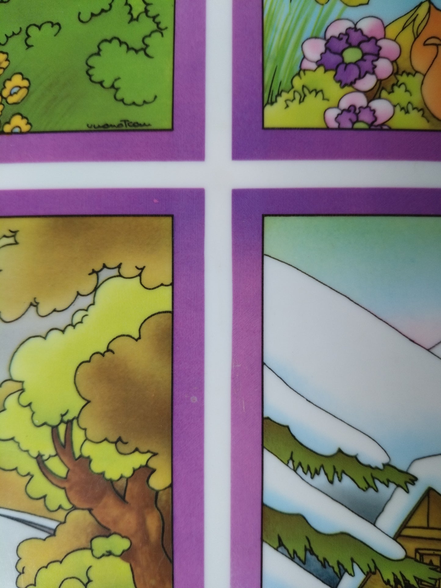 Plateau "les quatre saisons" en plastique par Tupperware 80's