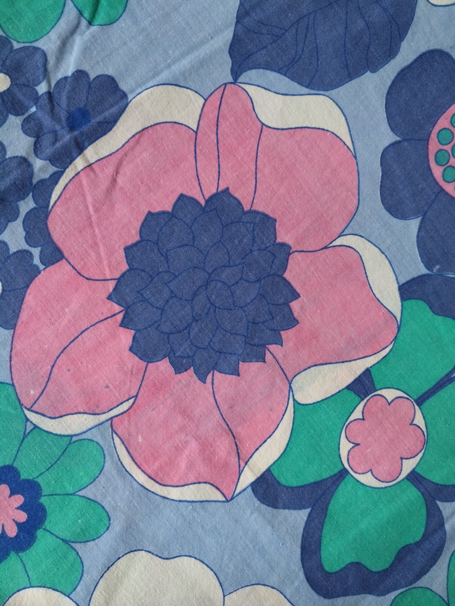 Drap plat flower power en coton 270 x 204cm - cetaitmieuxavant