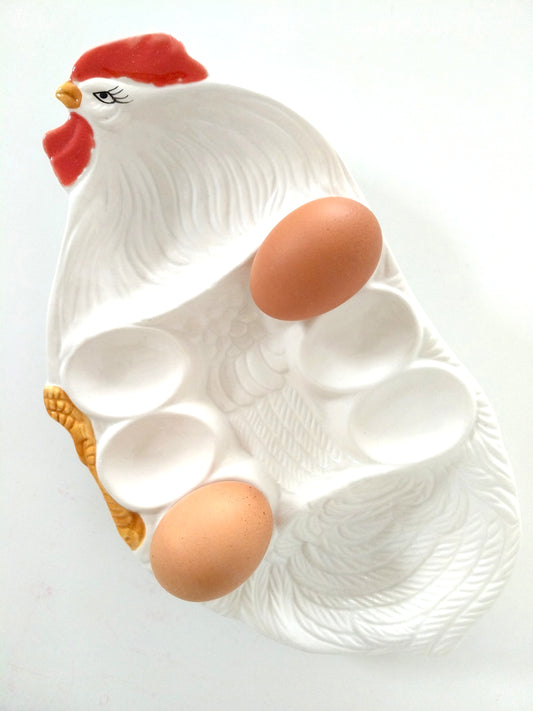 Plateau/ plat à œufs en céramique