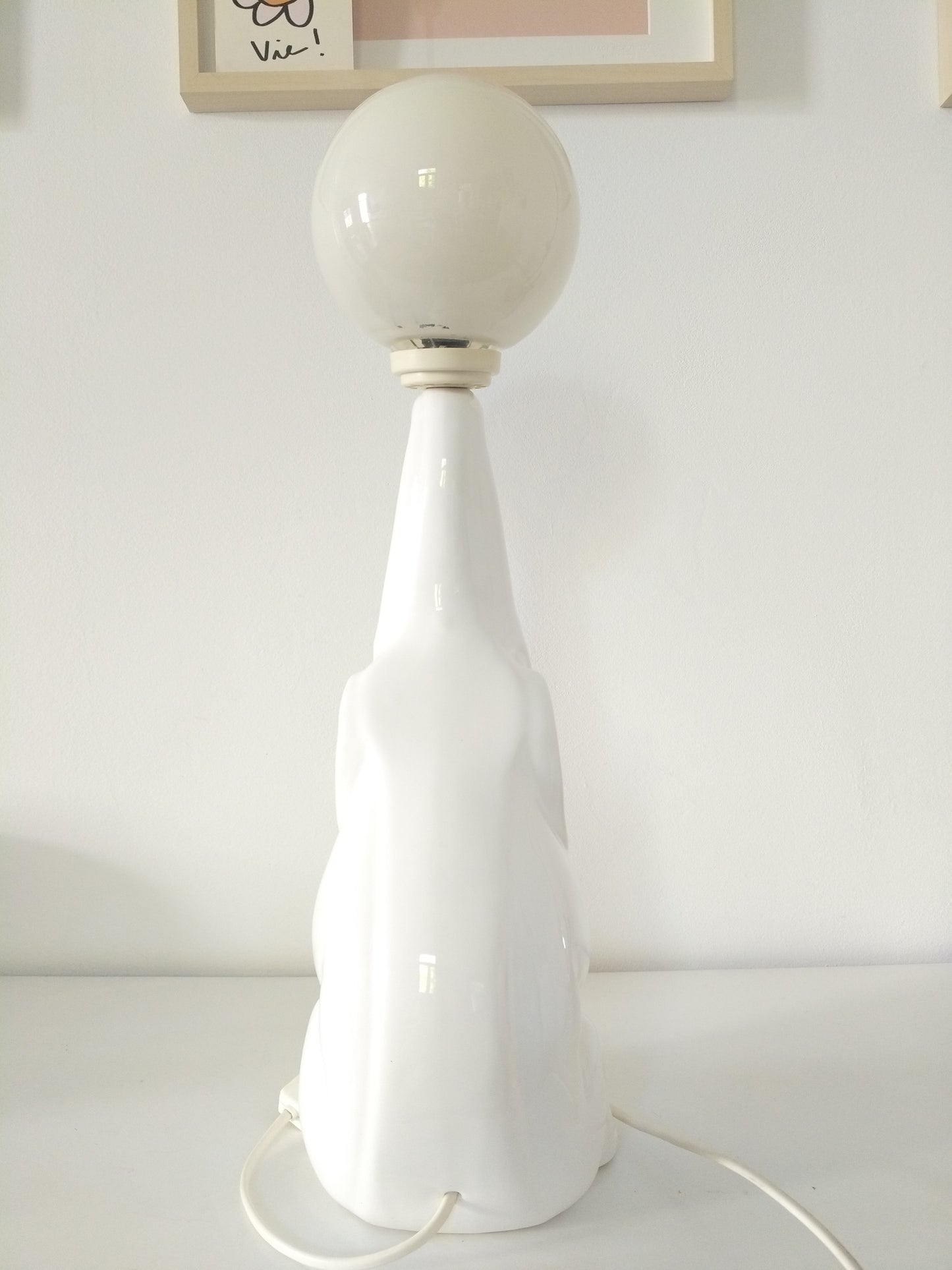 Grande lampe éléphant vintage  en céramique