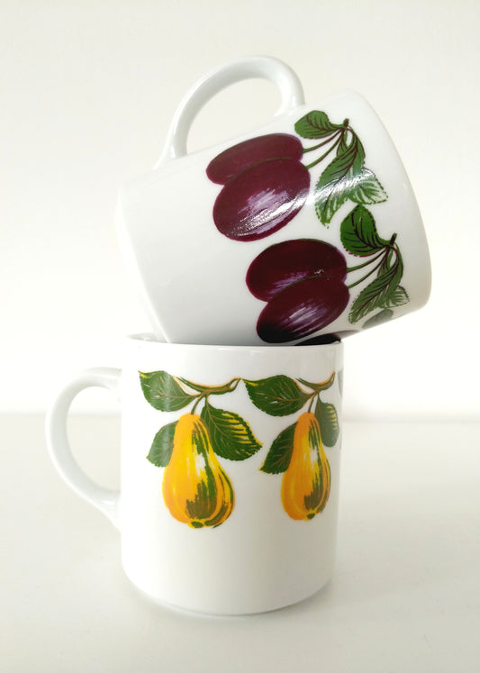 Mug en porcelaine Bareuther Bavaria poires ou prunes au choix - cetaitmieuxavant