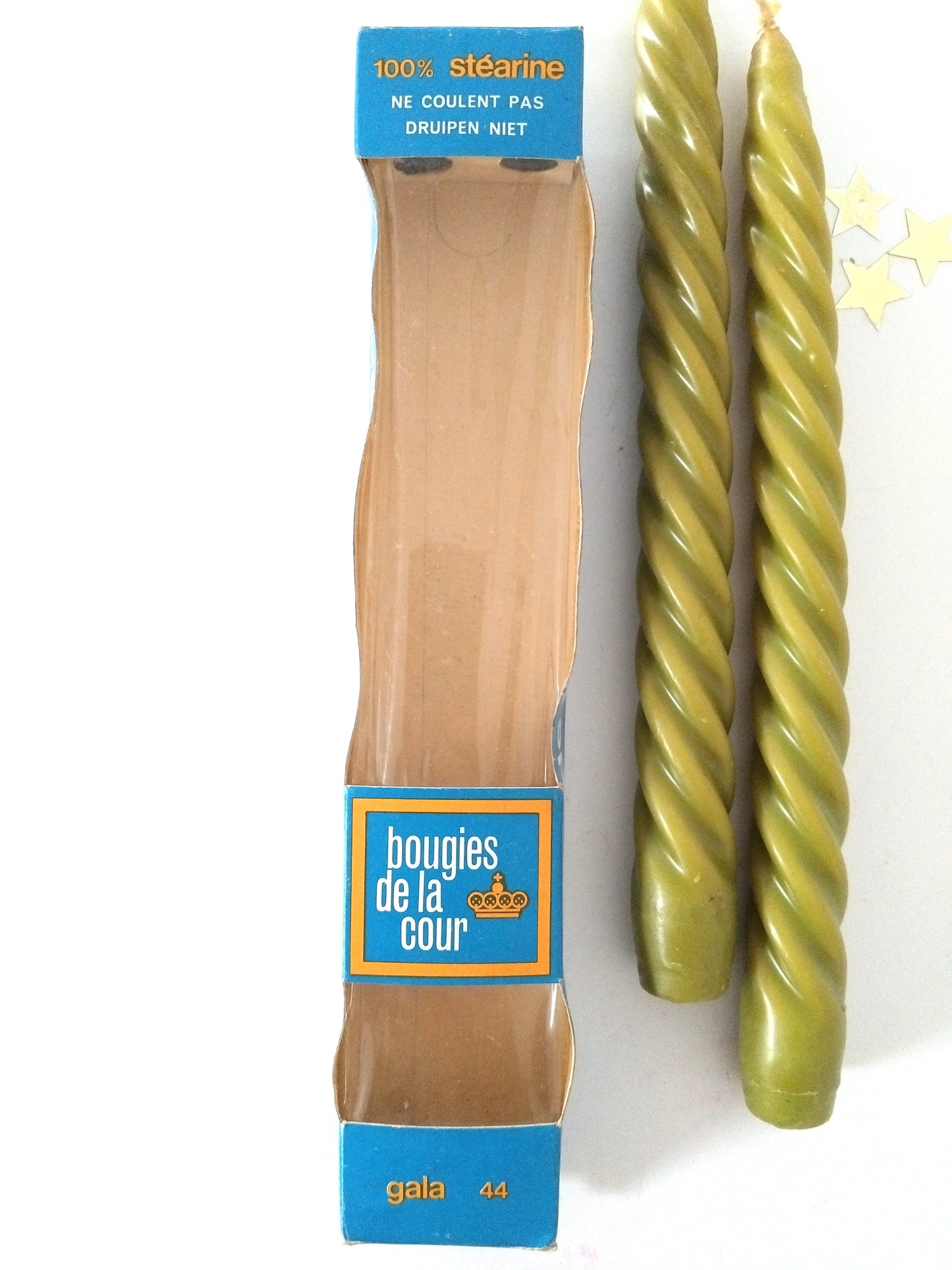 2 anciennes bougies torsadées "bougies de la cour"