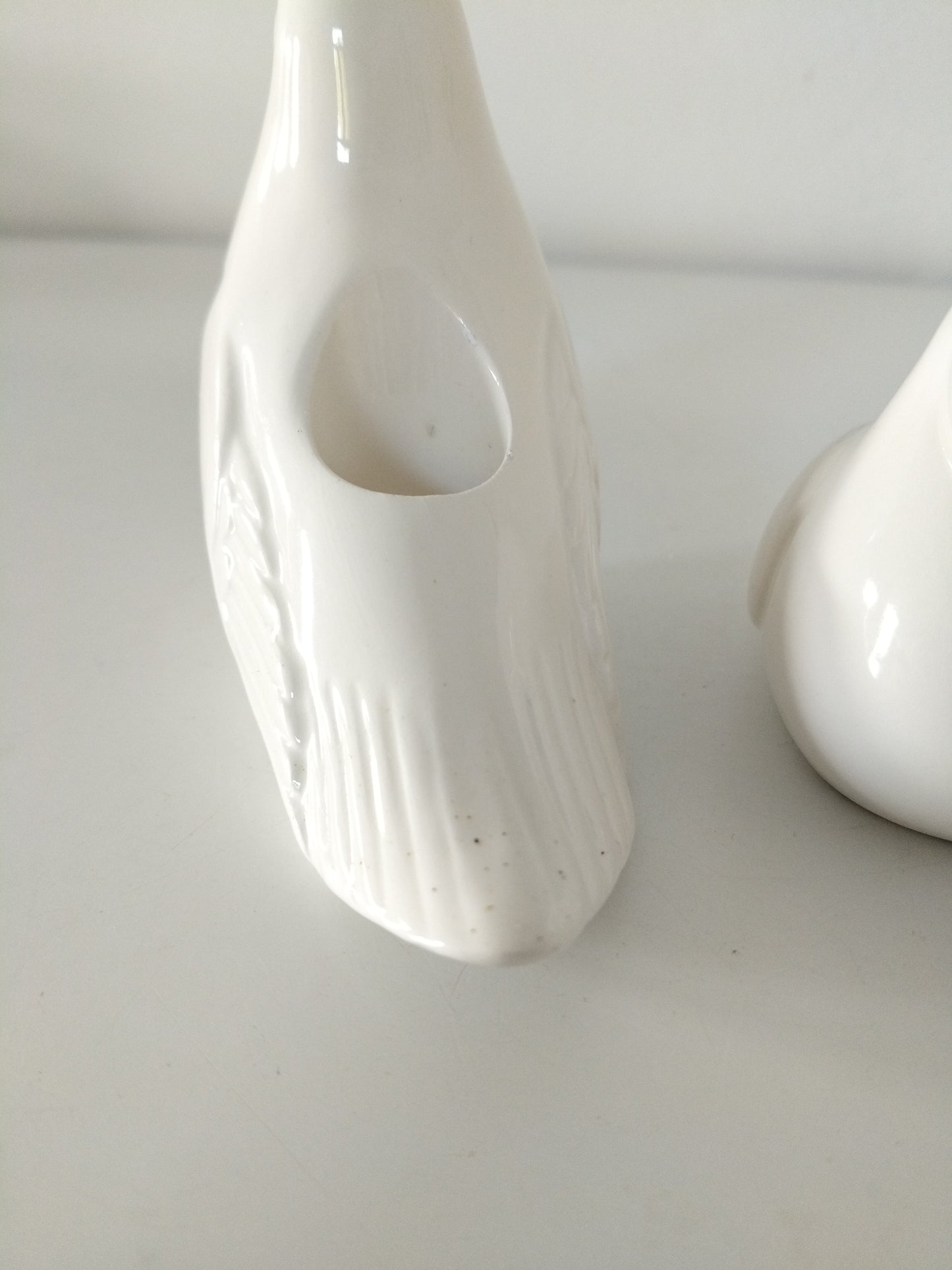 Duo de bougeoirs colombe en céramique