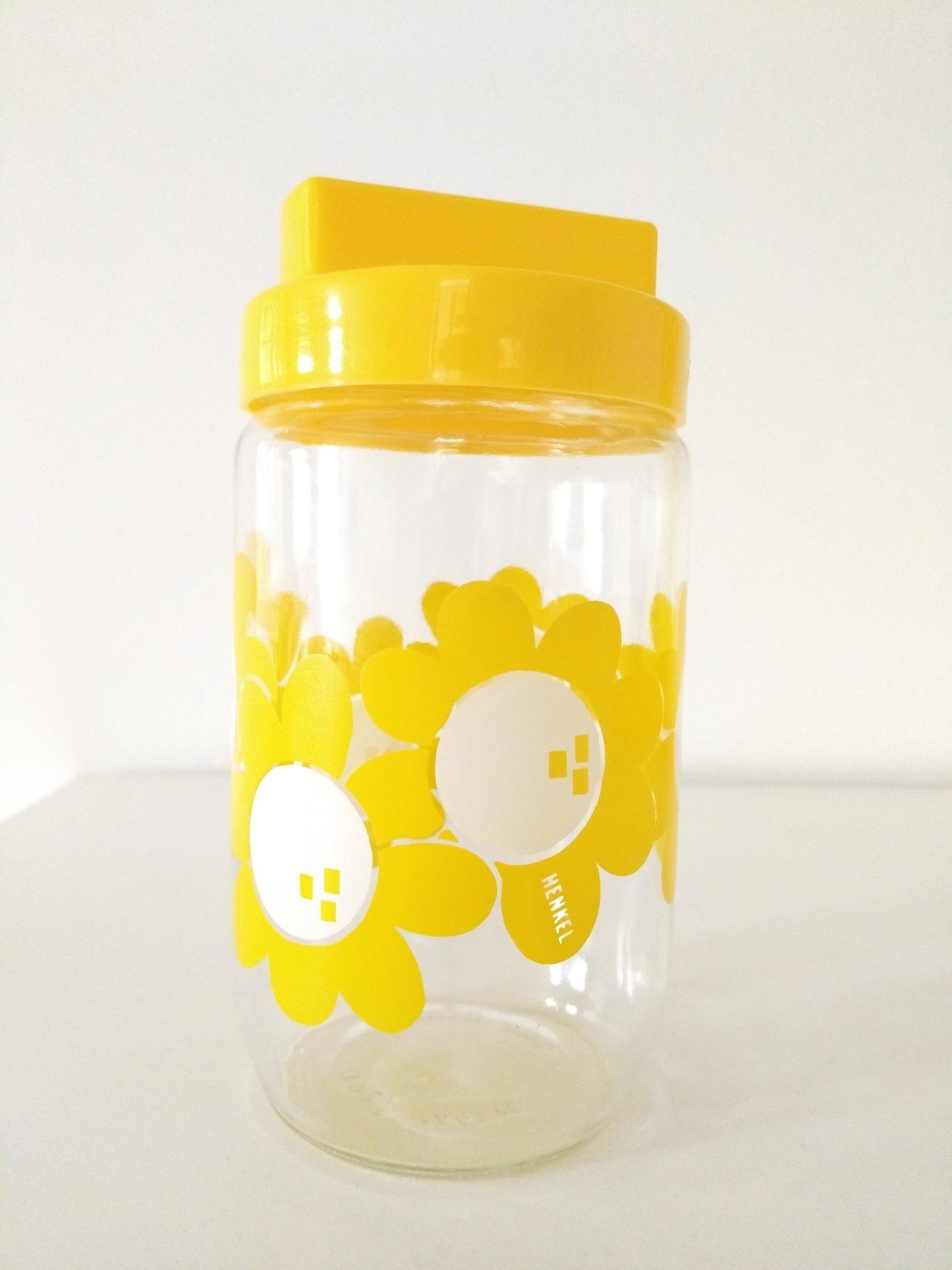 Pot bocal Henkel fleurs jaunes