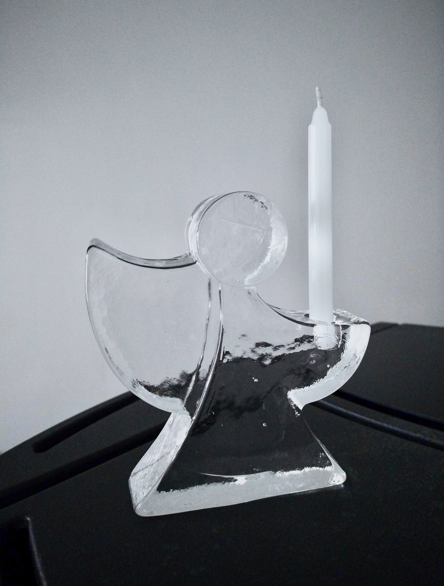 Bougeoir ange en verre Wiesenthal Hütte