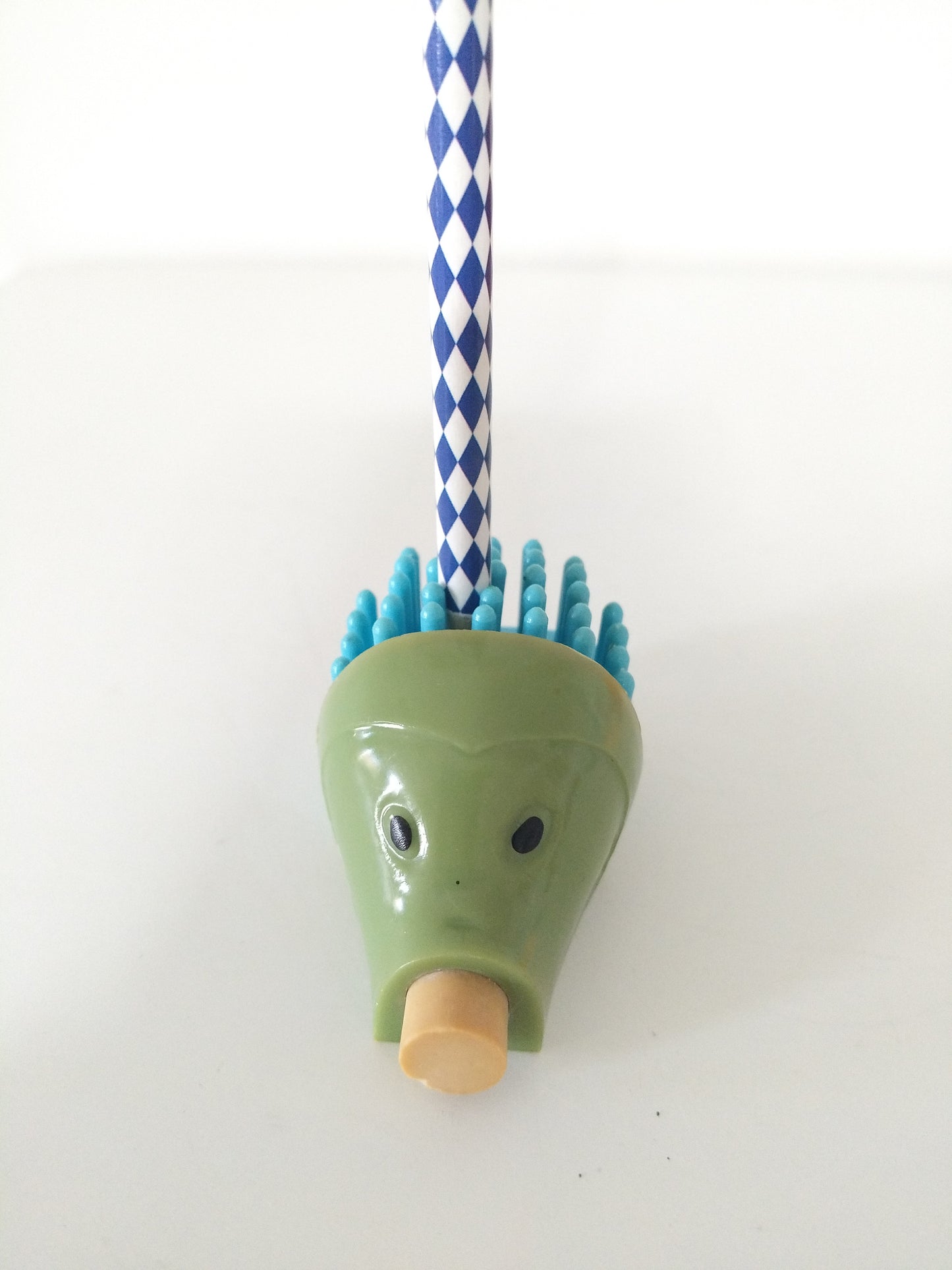 Hérisson miniature taille-crayon, porte-crayon et gomme 80's couleur au choix