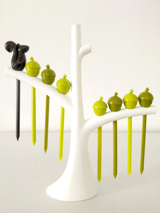 Piques amuse-bouches + support arbre Nick par Luis Villegas pour Koziol 2014