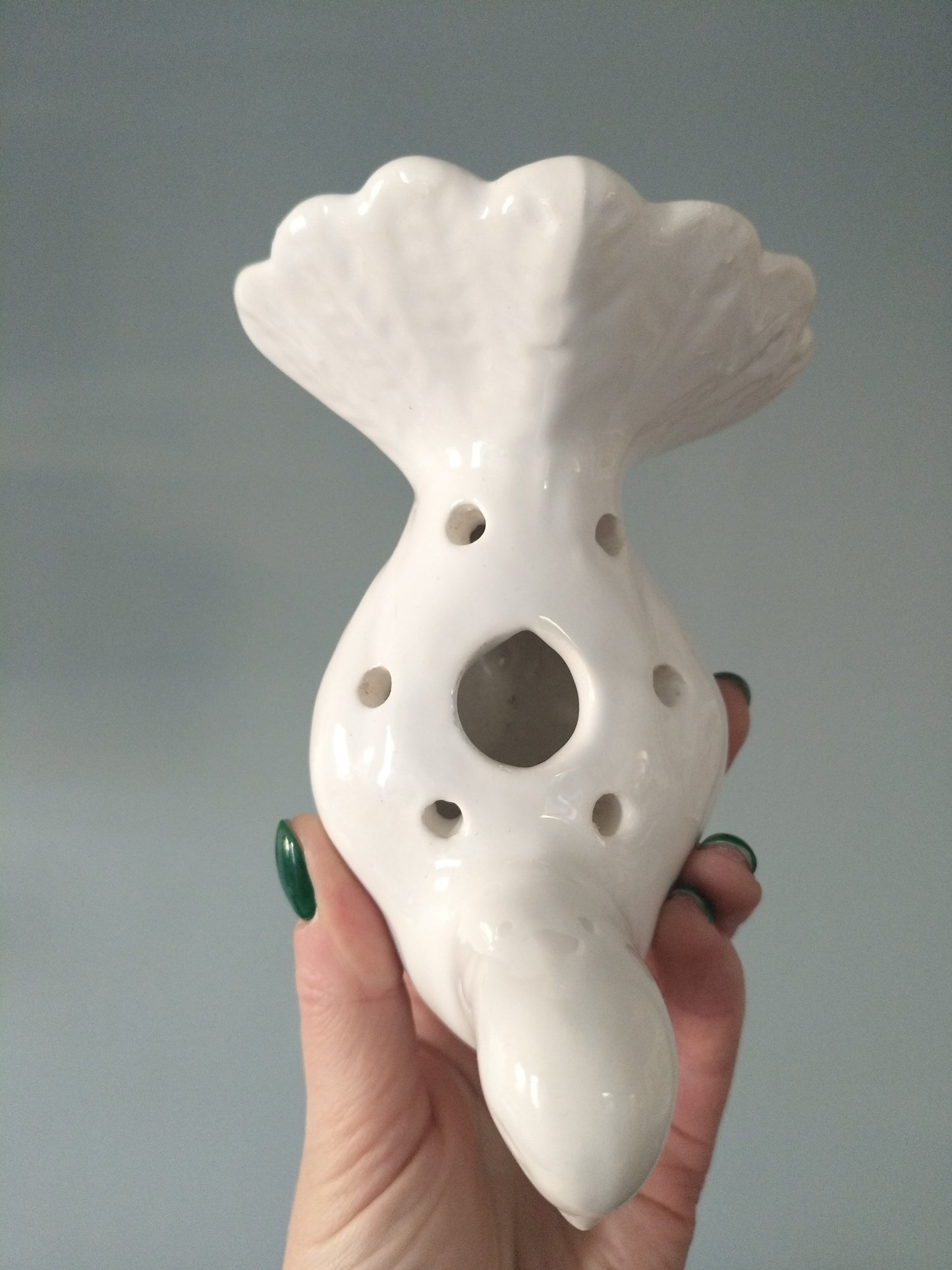 Pique-fleurs colombe en céramique