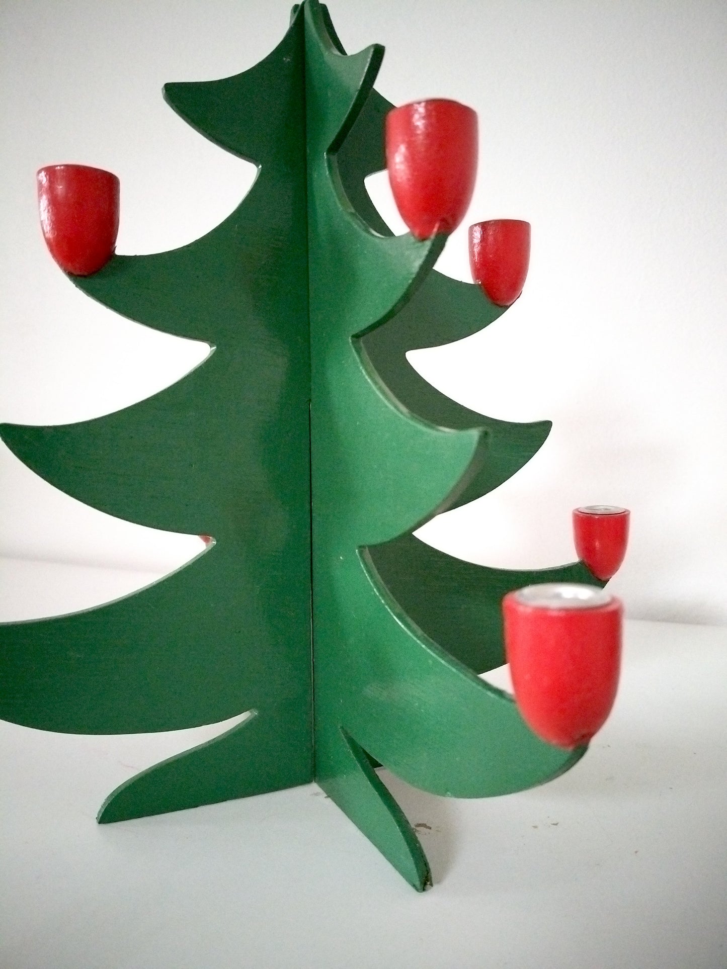 Bougeoir de Noël sapin en bois handmade Sri Lanka