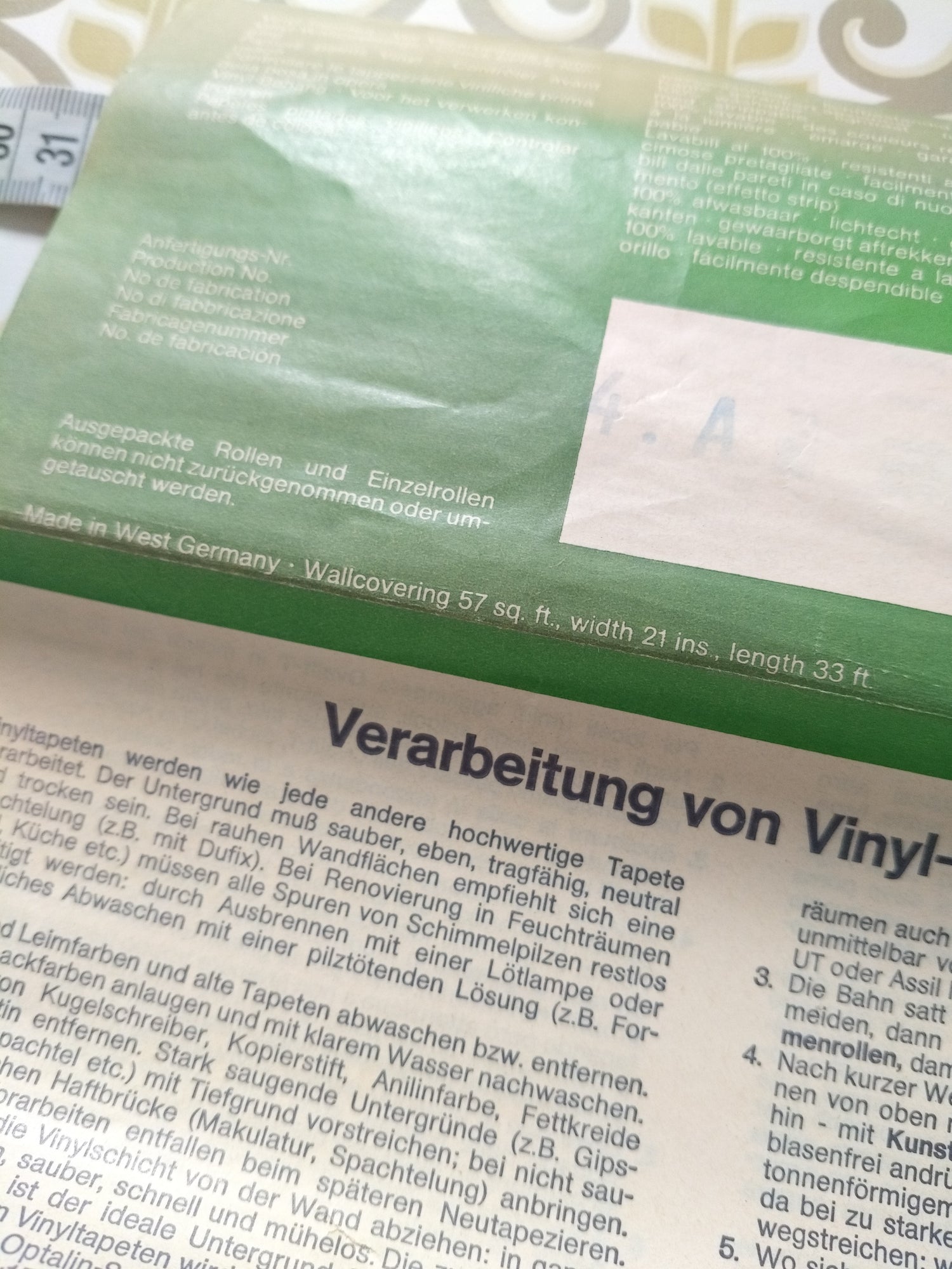 Rouleau de papier peint vinyl - cetaitmieuxavant