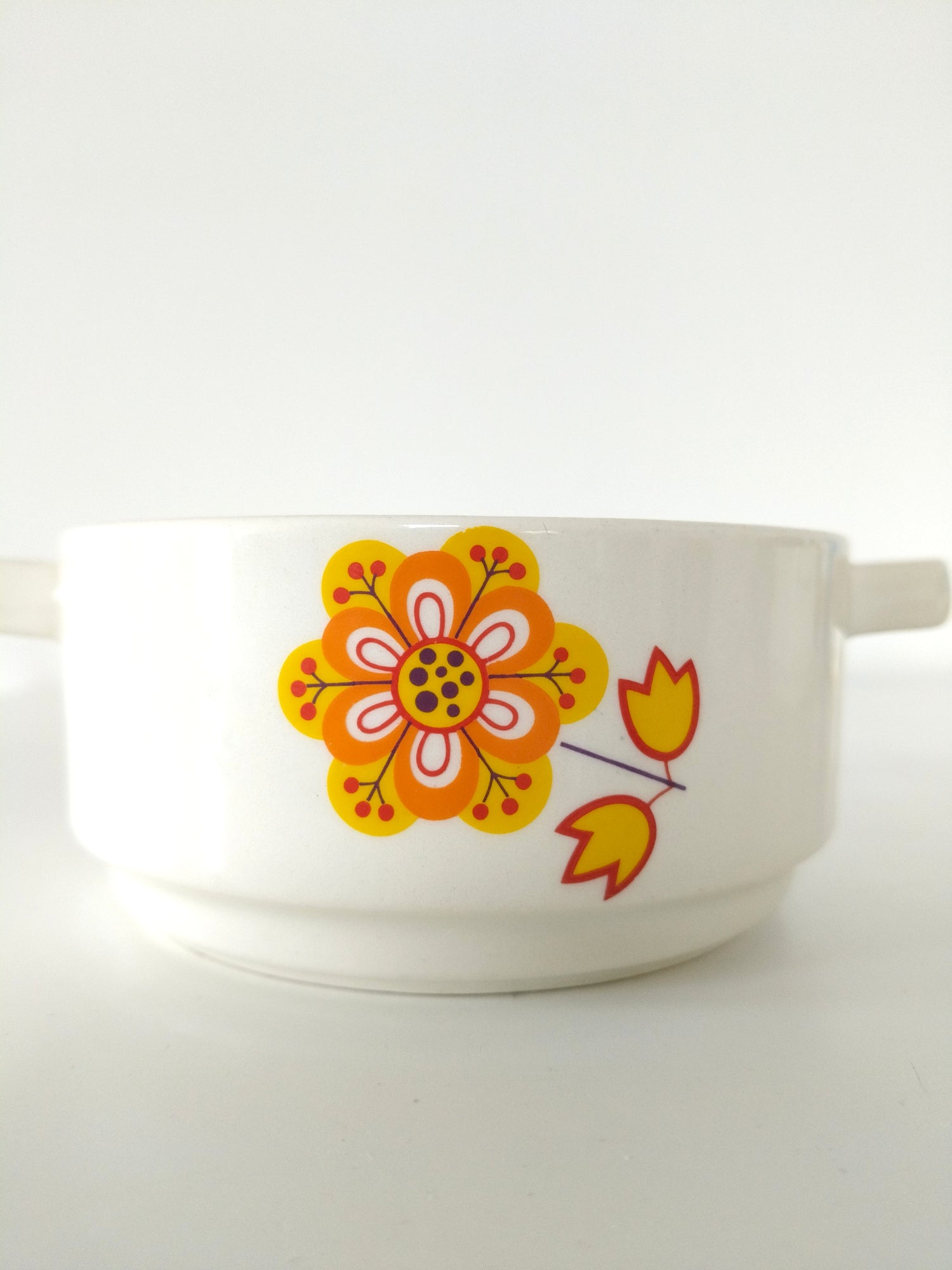 Bol à oreilles Boch La Louvière " trois fleurs " au choix - à l'unité - cetaitmieuxavant