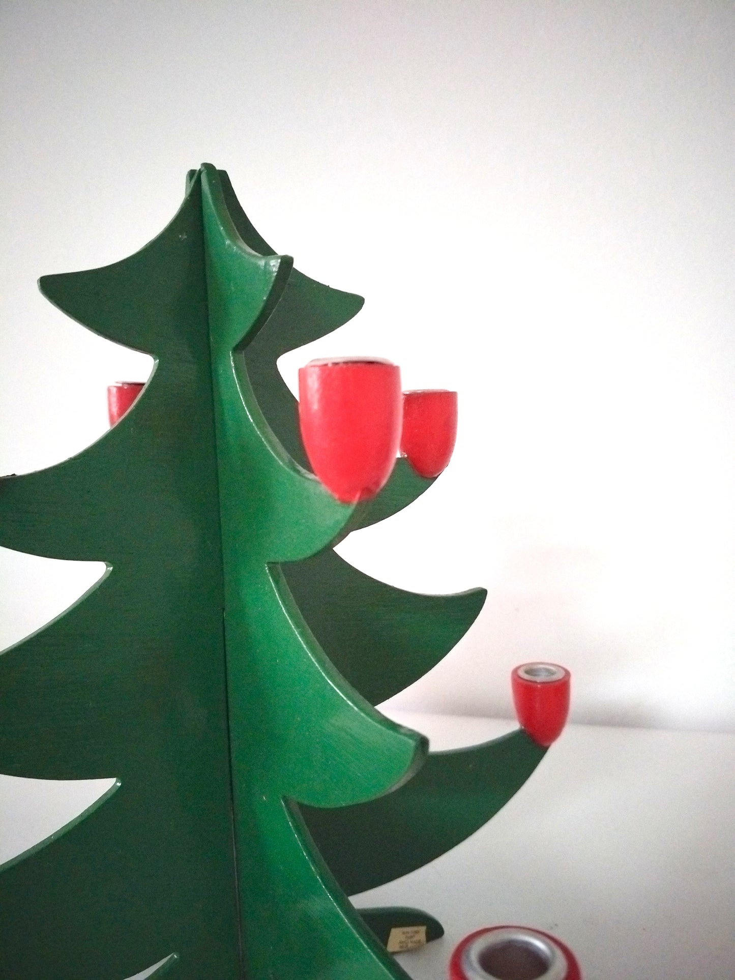 Bougeoir de Noël sapin en bois handmade Sri Lanka