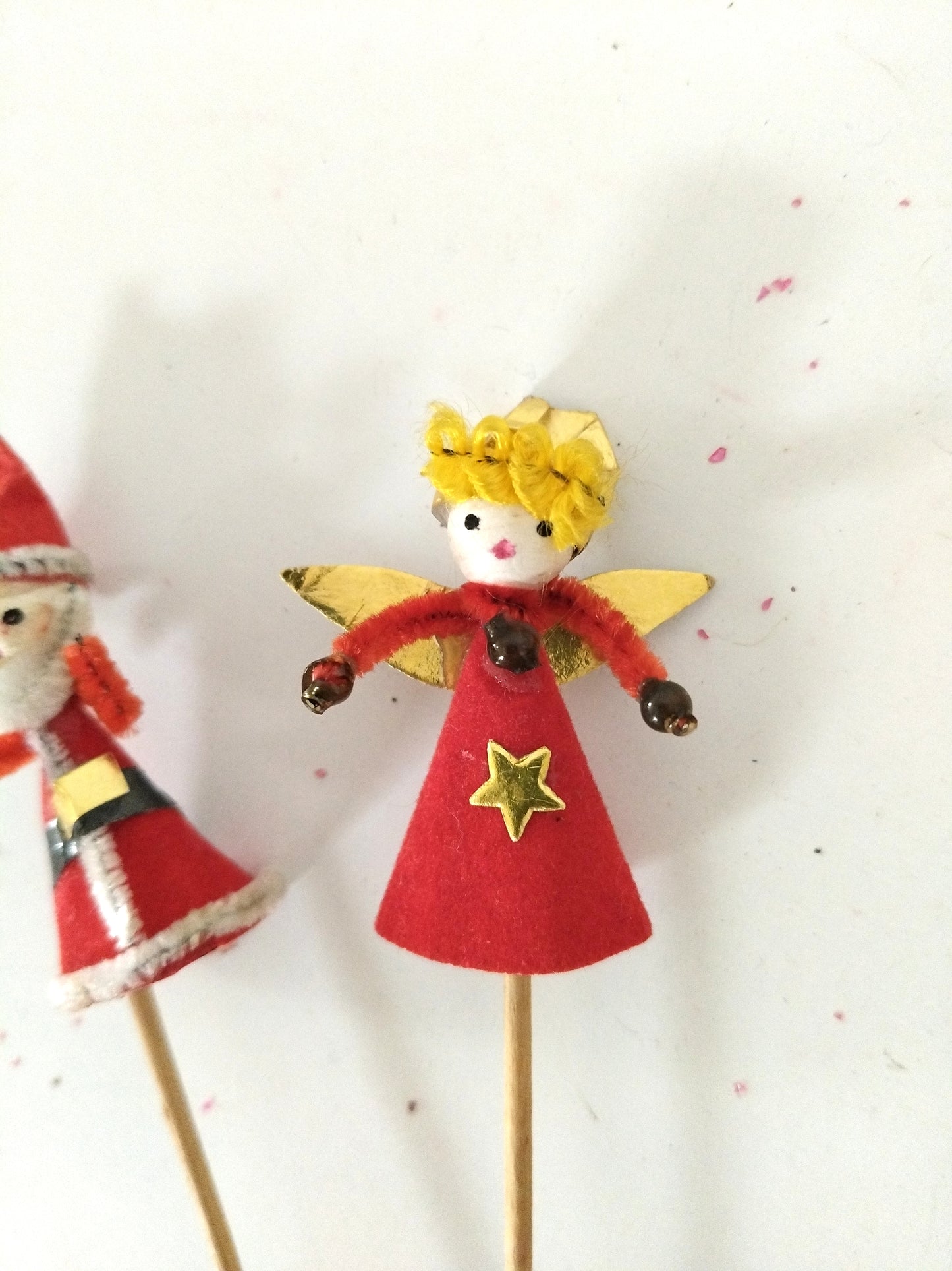 2 anciennes piques décoratives de Noël (4 duos disponibles)