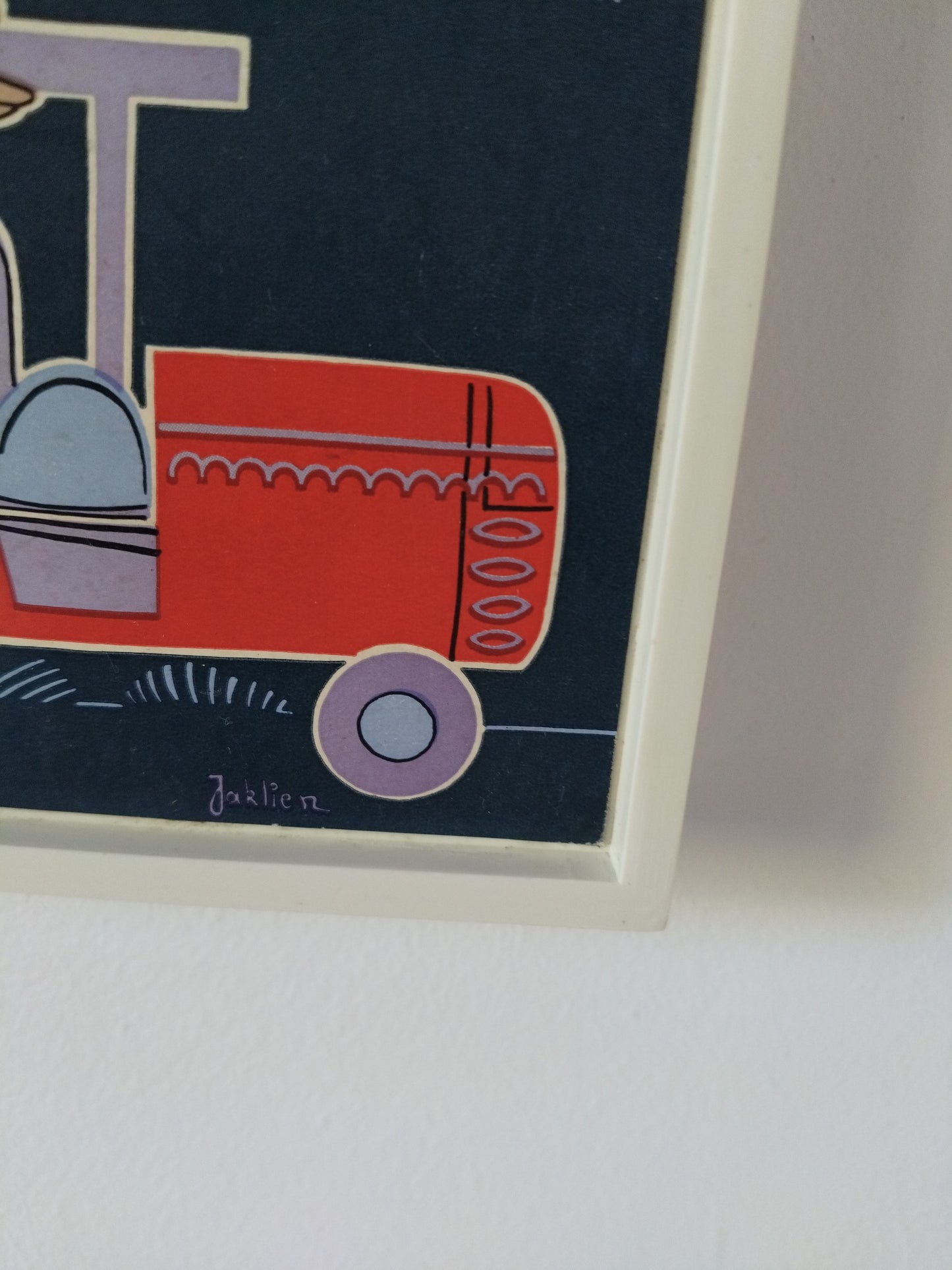 Cadre/ tirelire murale publicitaire caisse épargne Stadtsparkasse illustration Jaklien Moerman
