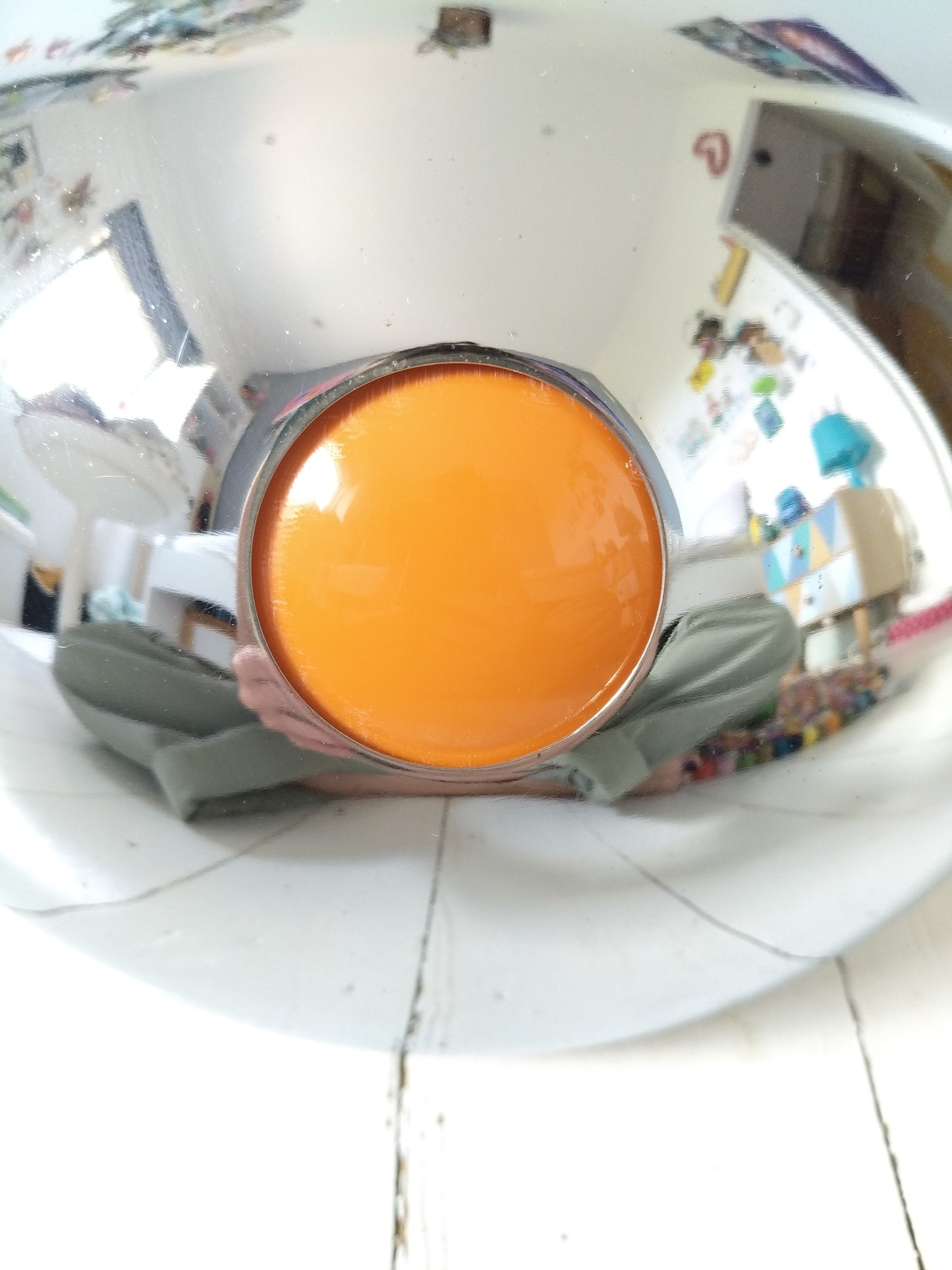 Luminaire suspension vintage space age seventies métal chromé et plastique