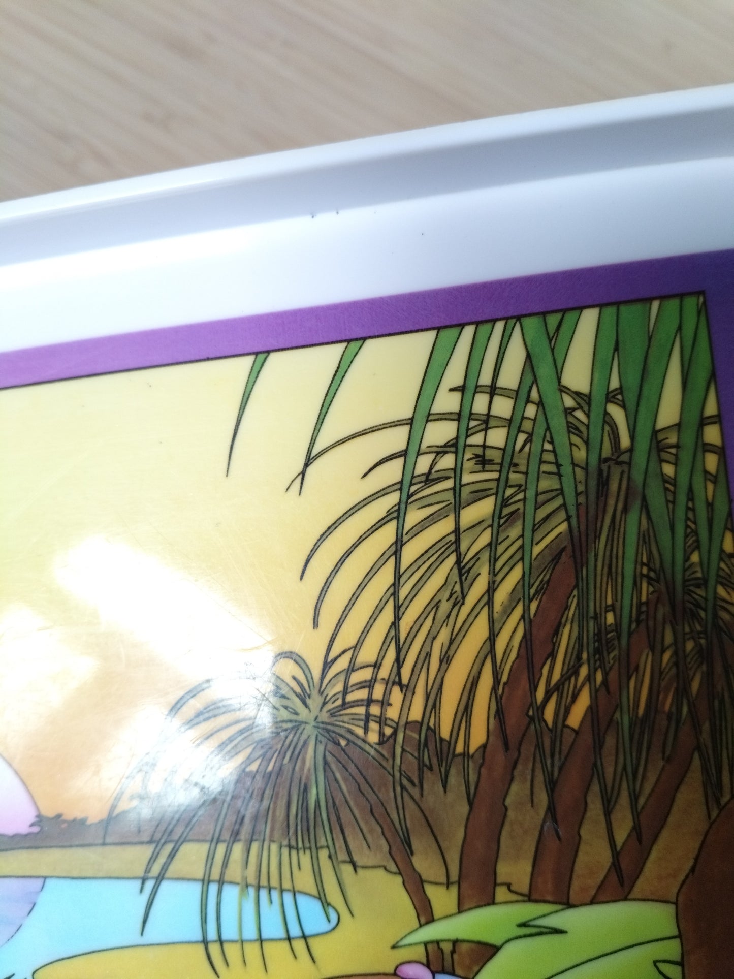 Plateau "les quatre saisons" en plastique par Tupperware 80's