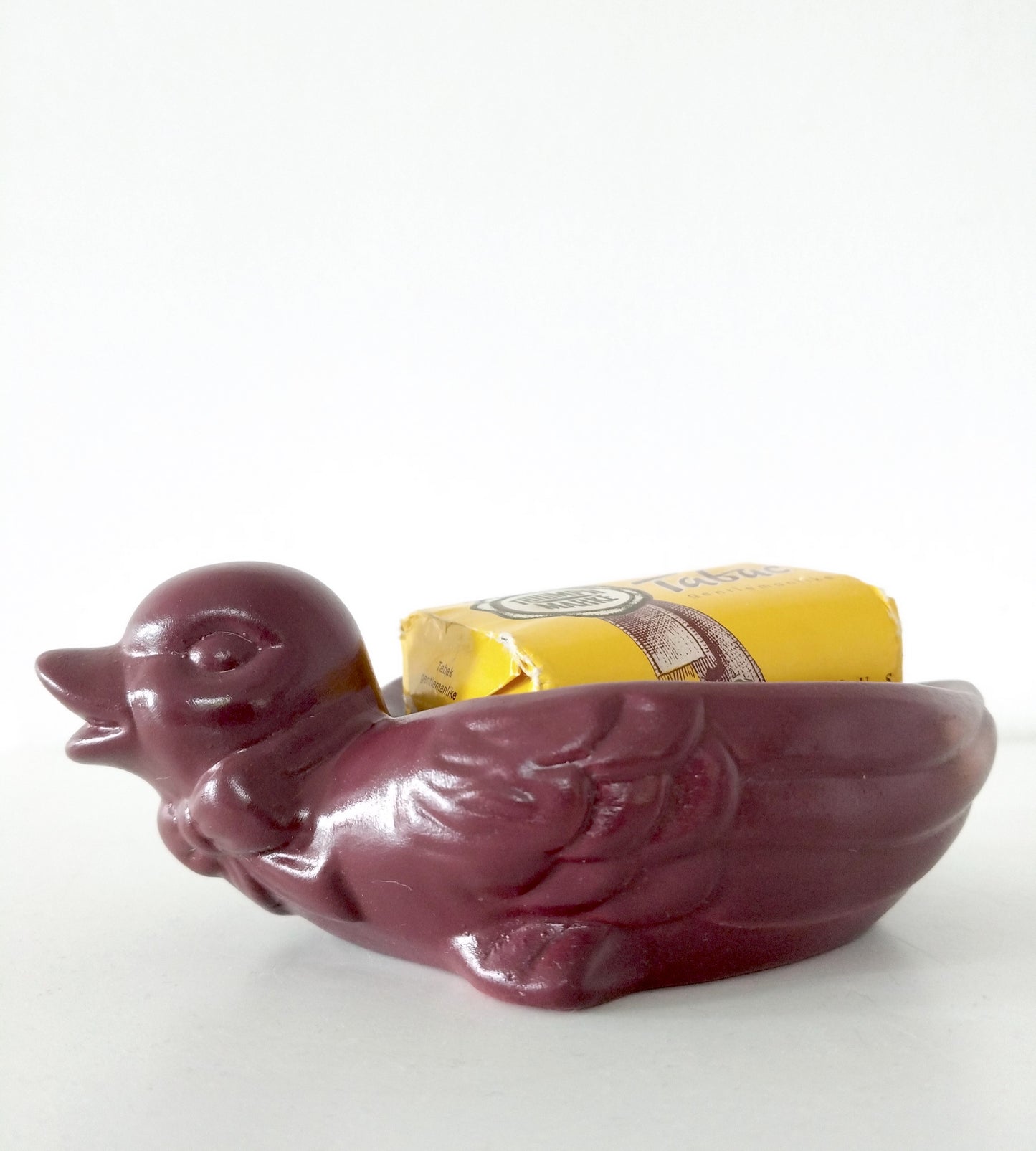 Vide-poches/ porte-savon canard en céramique