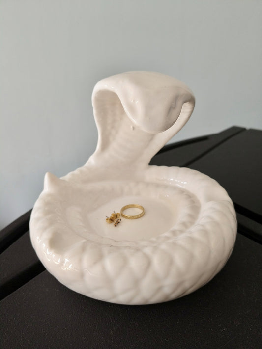 Cendrier/ vide-poches serpent cobra en céramique