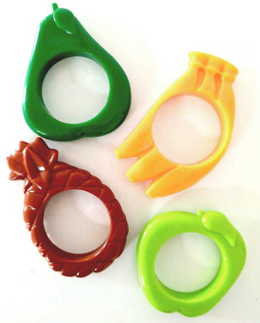 Ensemble de 4 ronds de serviette en plastique publicitaires Danone