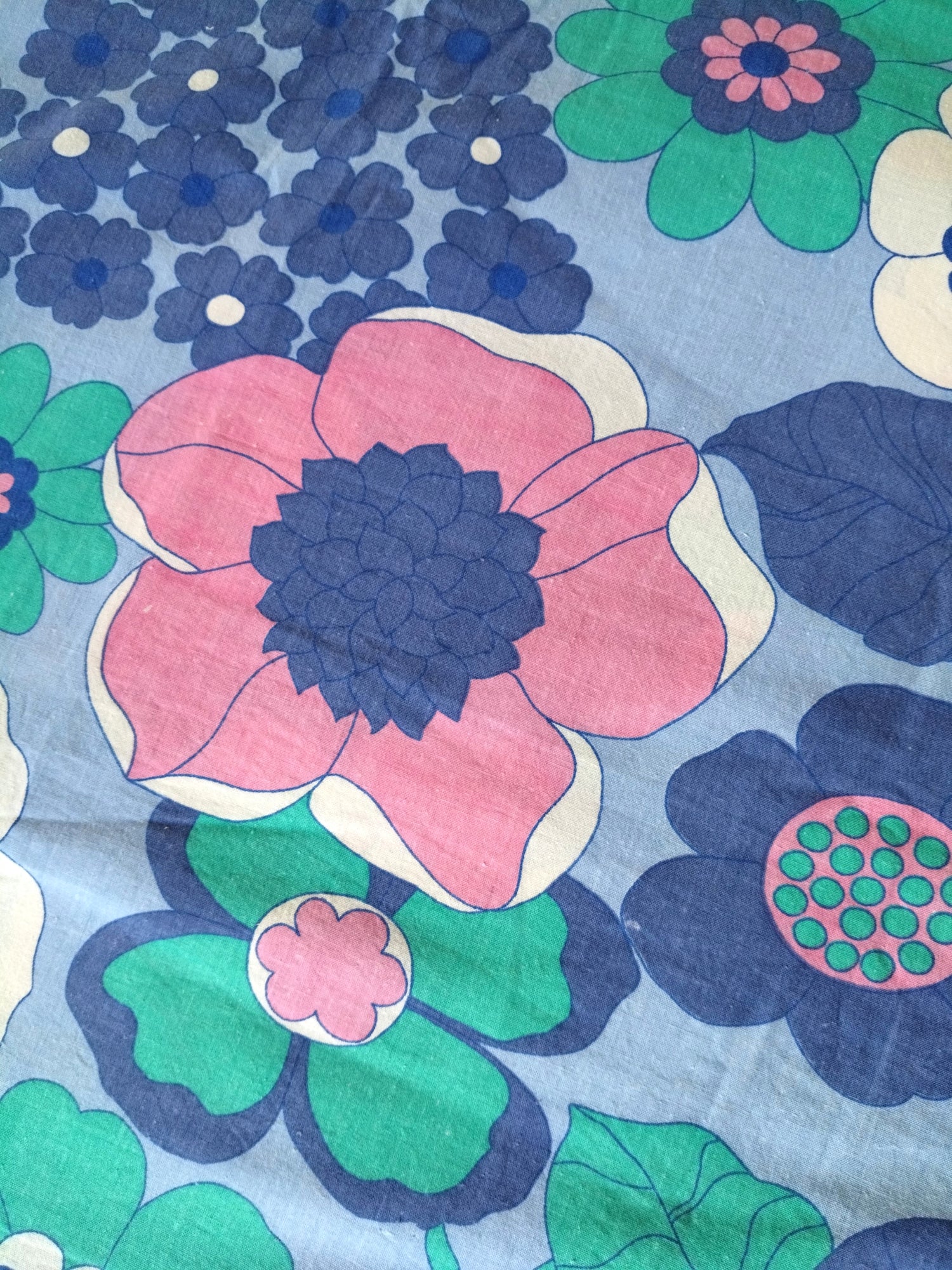 Drap plat flower power en coton 270 x 204cm - cetaitmieuxavant