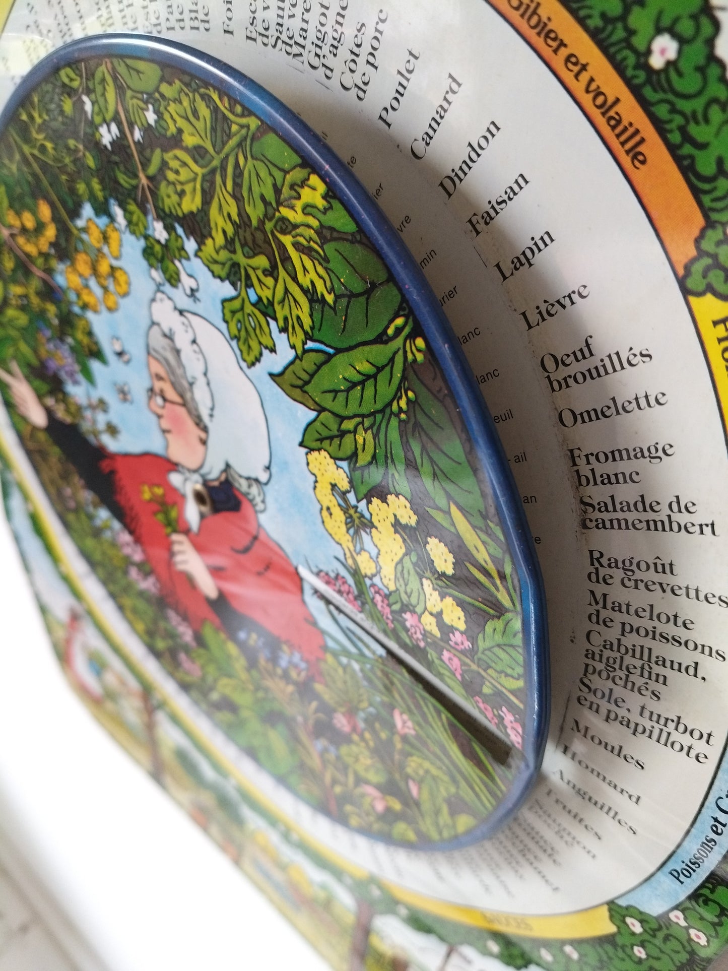 Ancienne plaque murale en tôle guide d'épices pour la bonne cuisine - cetaitmieuxavant